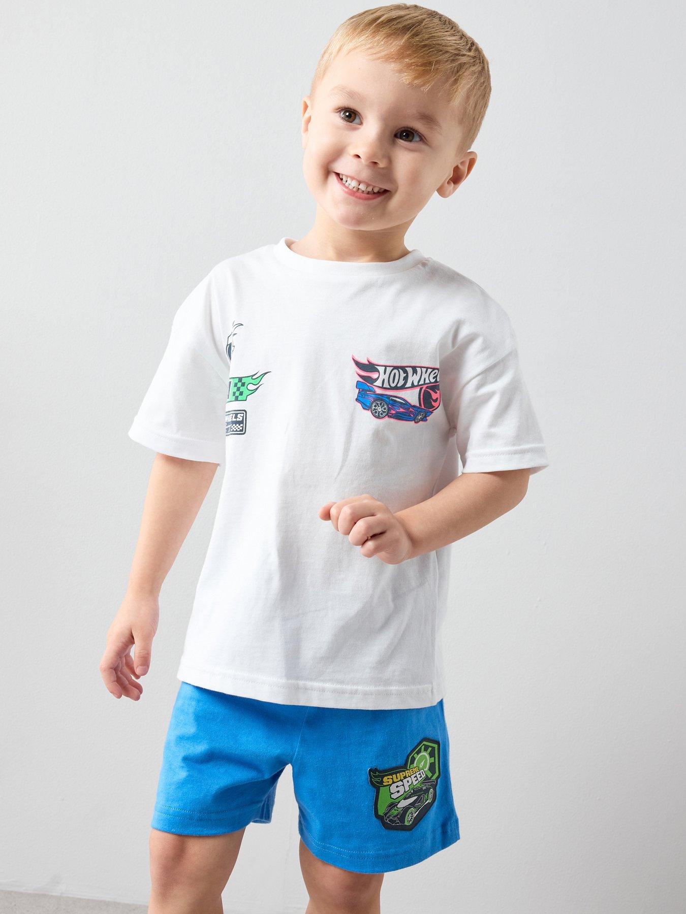 Image 2 of 6 of The Very Collection Hot Wheels Back Print Shortie Pyjamas - Blue