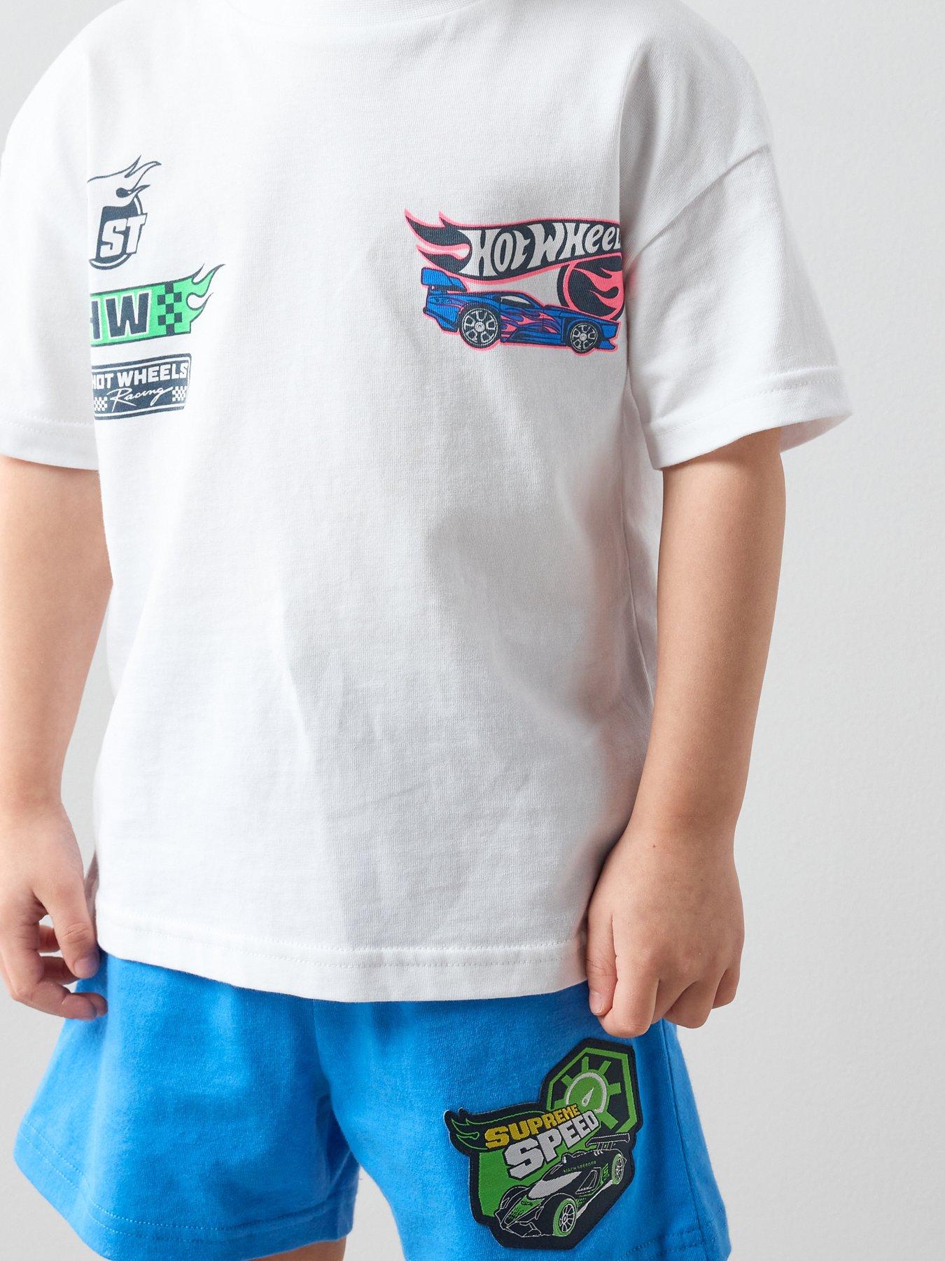 Image 4 of 6 of The Very Collection Hot Wheels Back Print Shortie Pyjamas - Blue