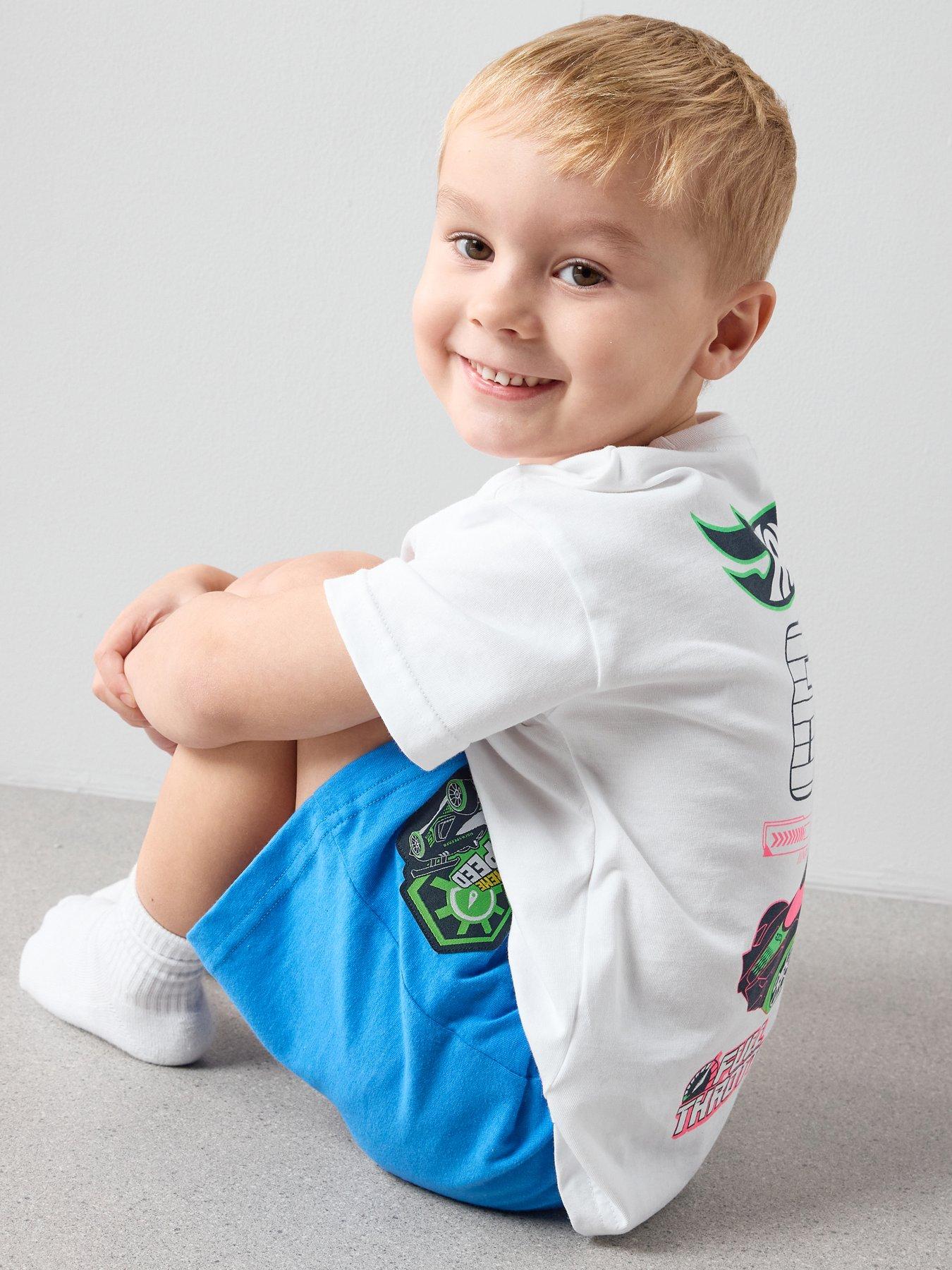 Image 5 of 6 of The Very Collection Hot Wheels Back Print Shortie Pyjamas - Blue