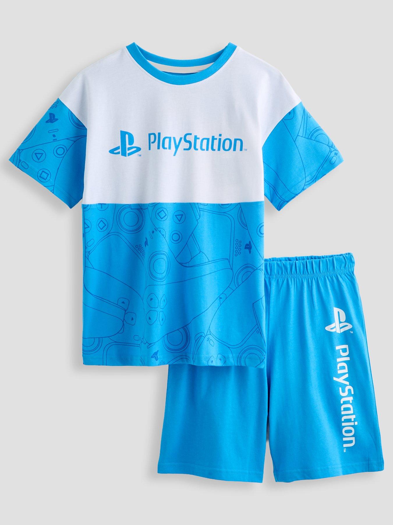 Image 1 of 4 of The Very Collection Playstation Shortie Pyjamas - Blue