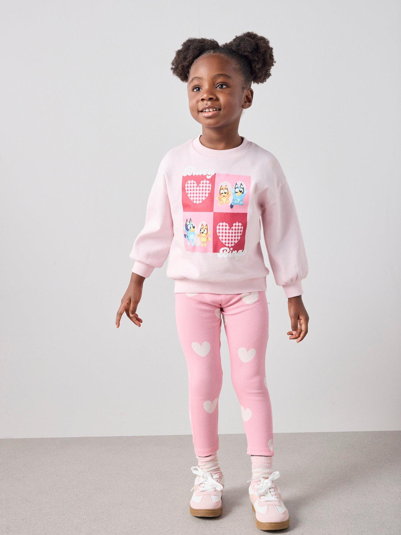Image 3 of 7 of Bluey Heart Sweat Legging Set - Pink