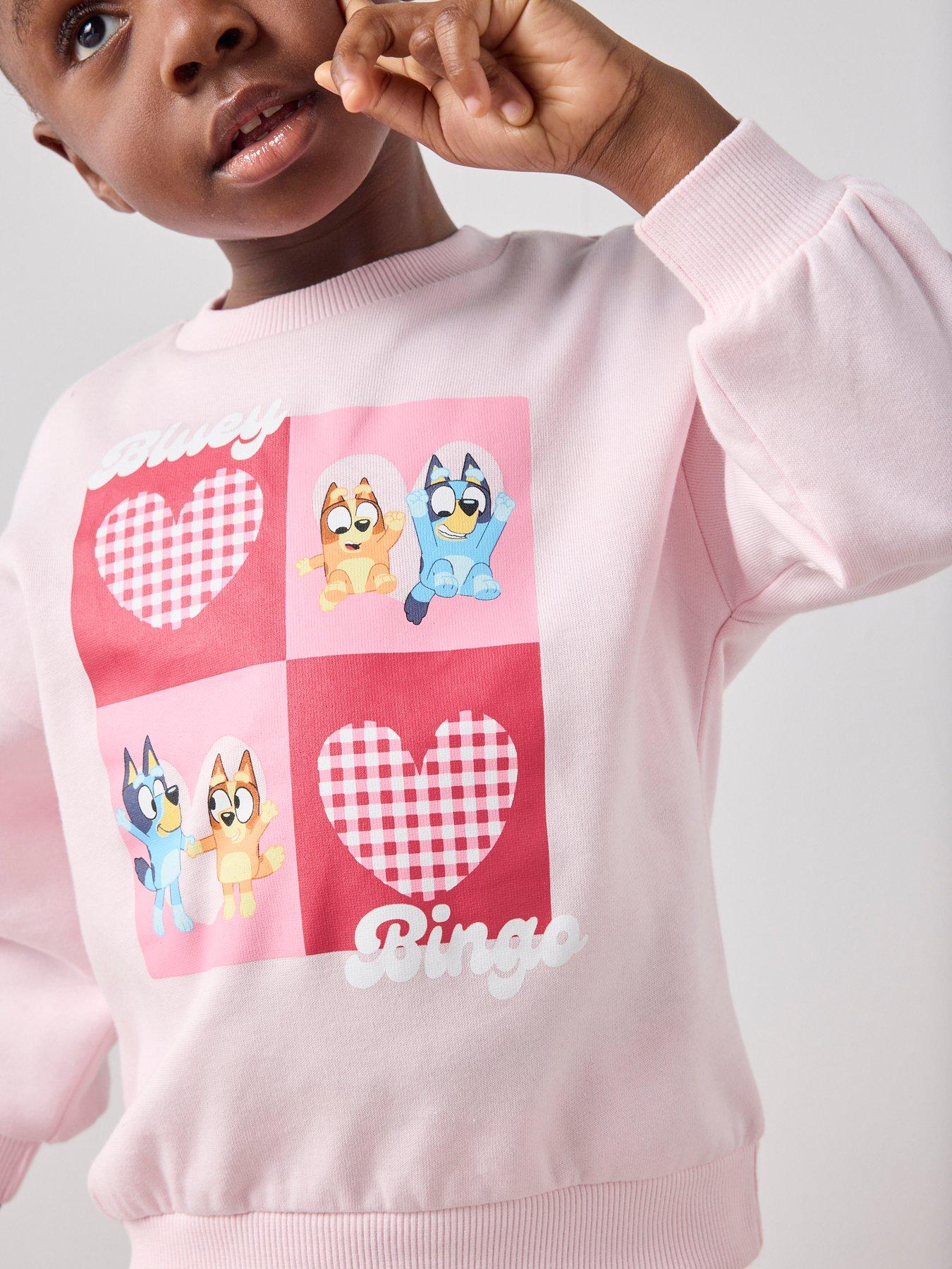 Image 4 of 7 of Bluey Heart Sweat Legging Set - Pink