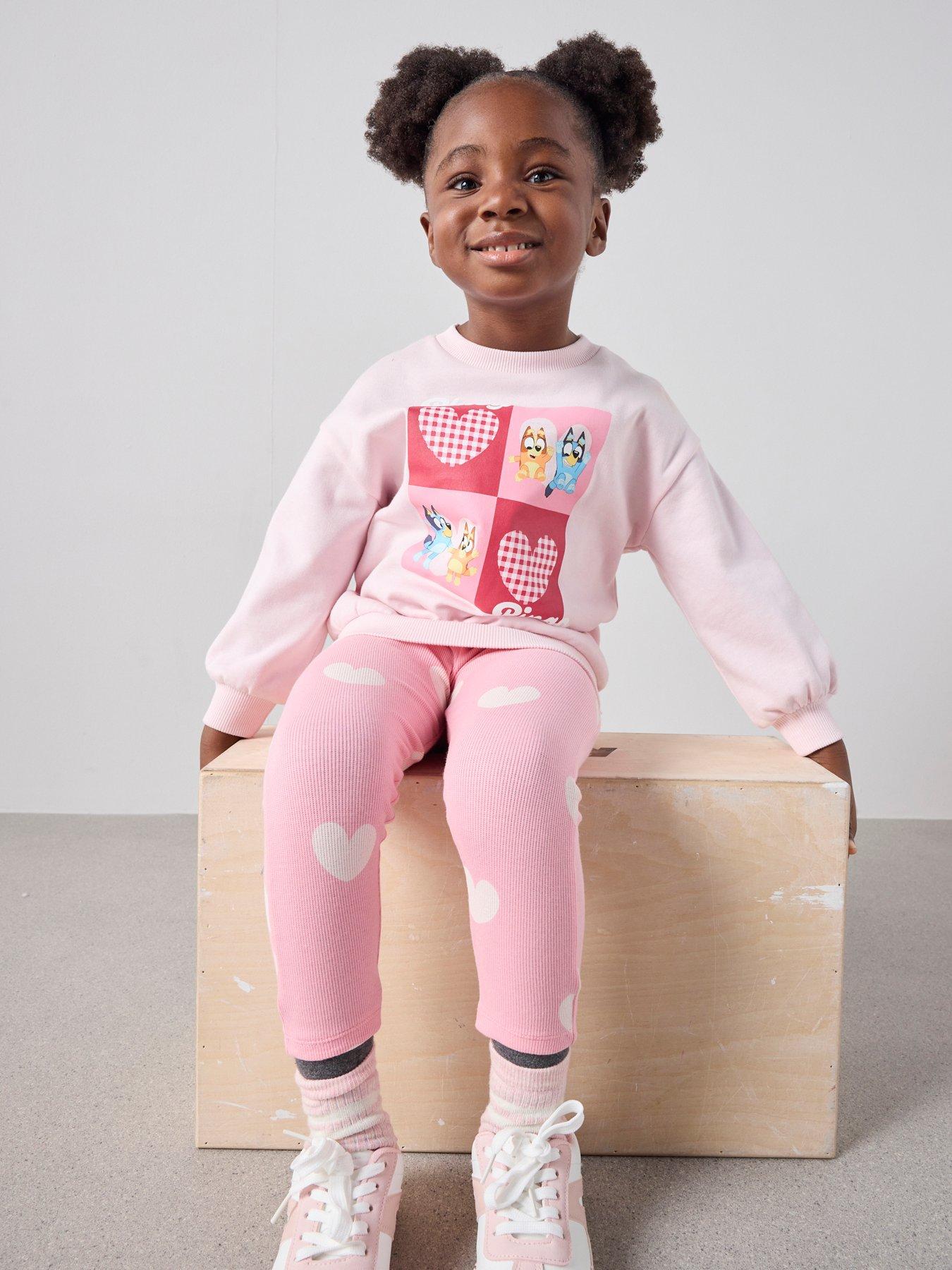 Image 6 of 7 of Bluey Heart Sweat Legging Set - Pink