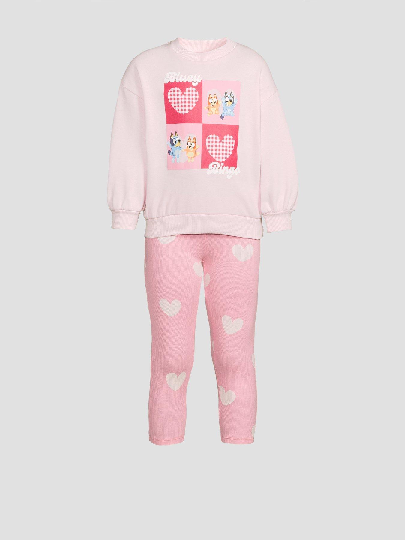 Image 7 of 7 of Bluey Heart Sweat Legging Set - Pink
