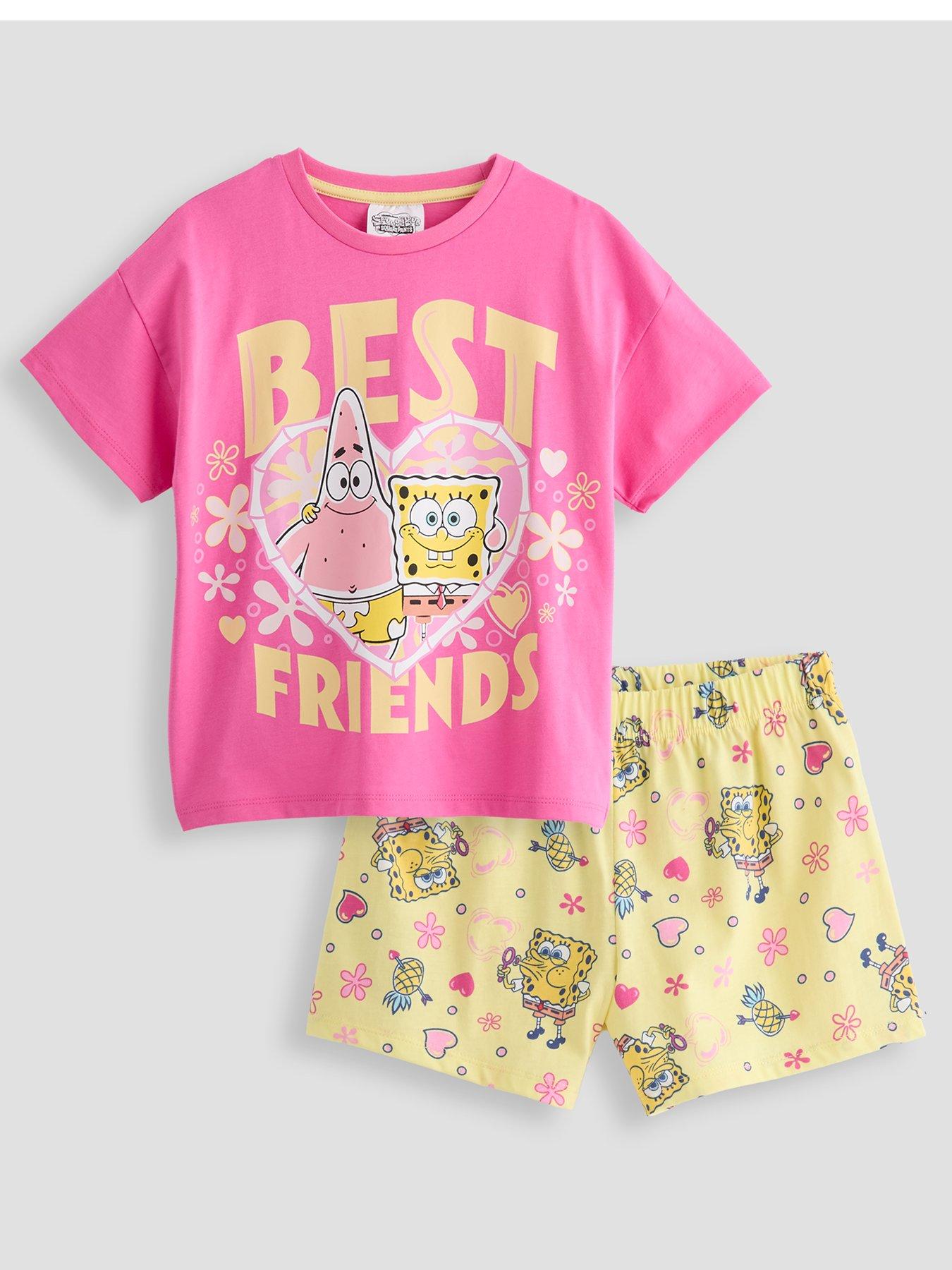 The Very Collection Spongebob Best Friends Shortie Pyjamas - Pink/Yellow