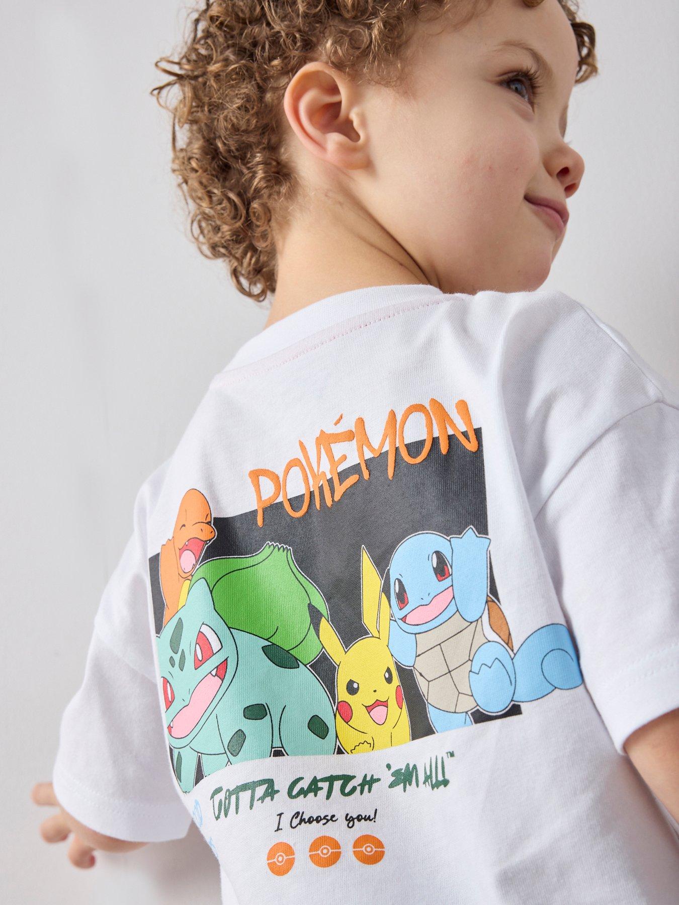 Image 3 of 6 of The Very Collection Pokemon Back Print T-Shirt - White