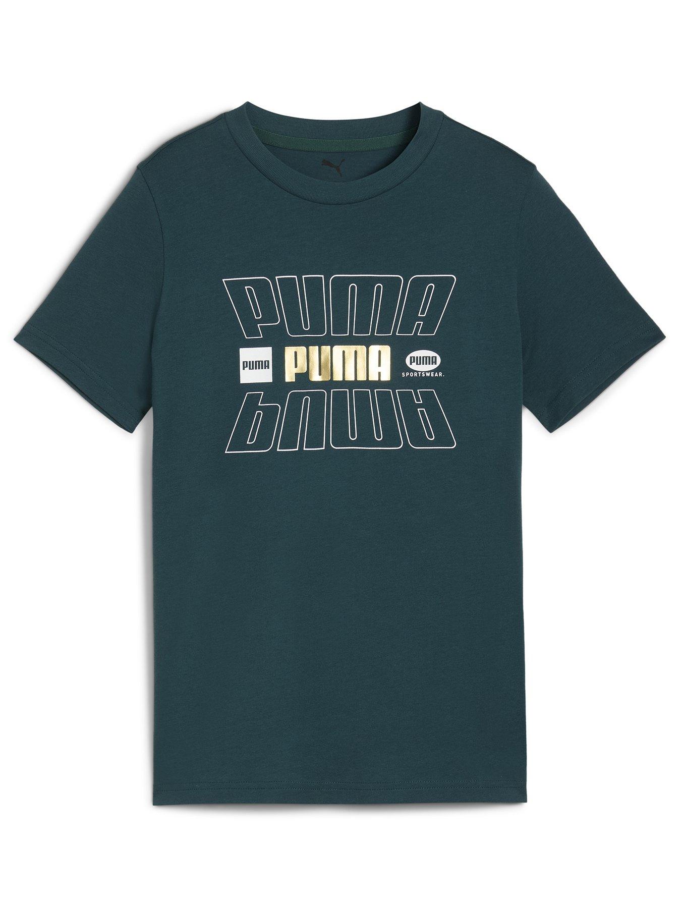 Puma Junior Boys Ess Logo Lab Holiday Tee B - Green