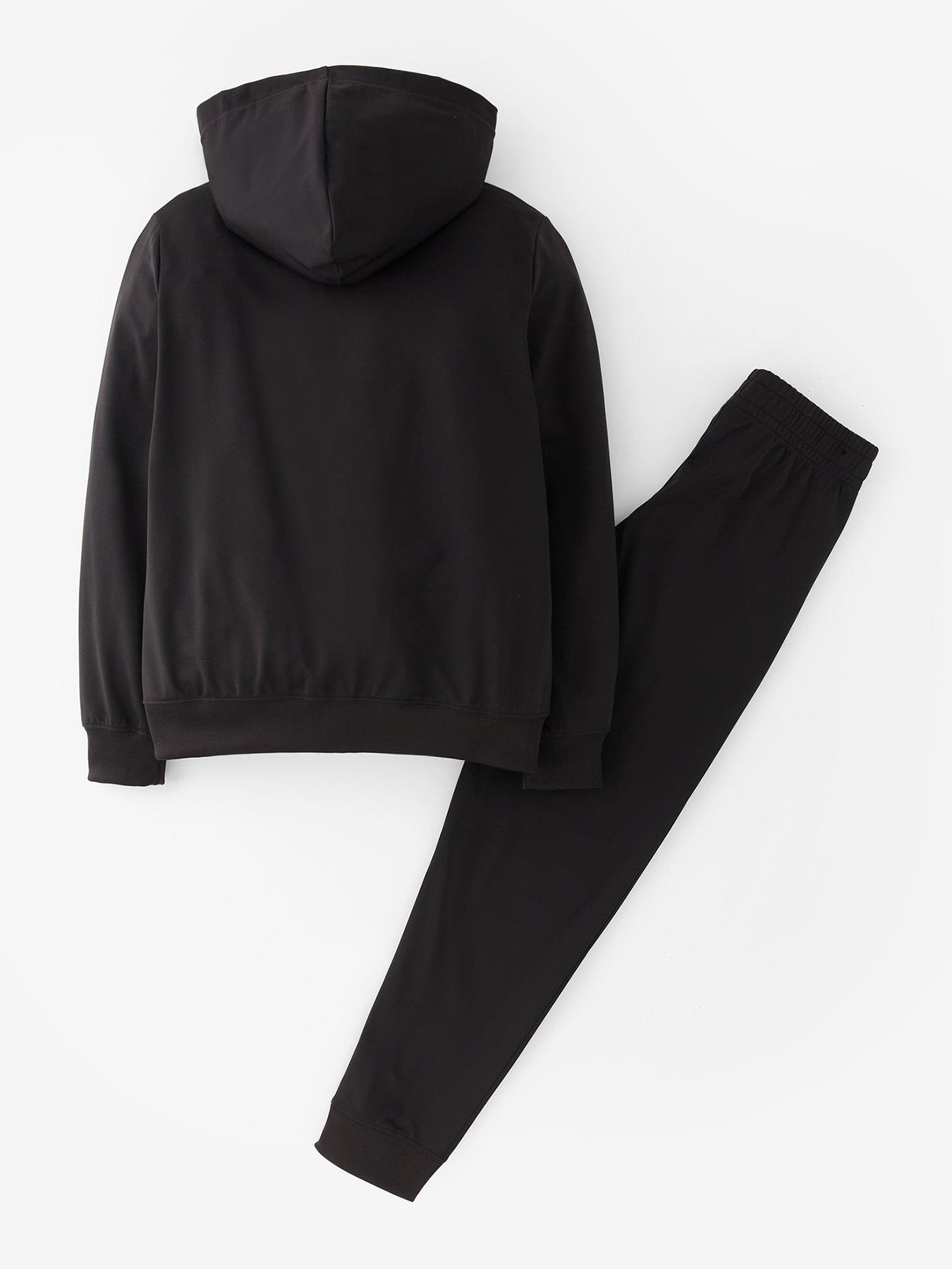 Image 2 of 4 of Puma Junior Boys Hooded Full-Zip Poly Suit B - Black