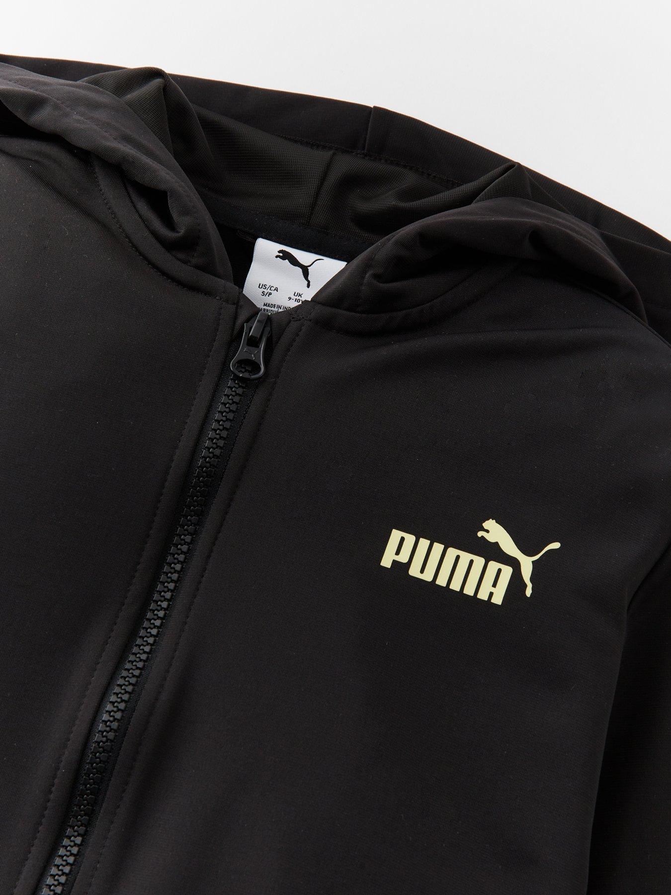 Image 3 of 4 of Puma Junior Boys Hooded Full-Zip Poly Suit B - Black