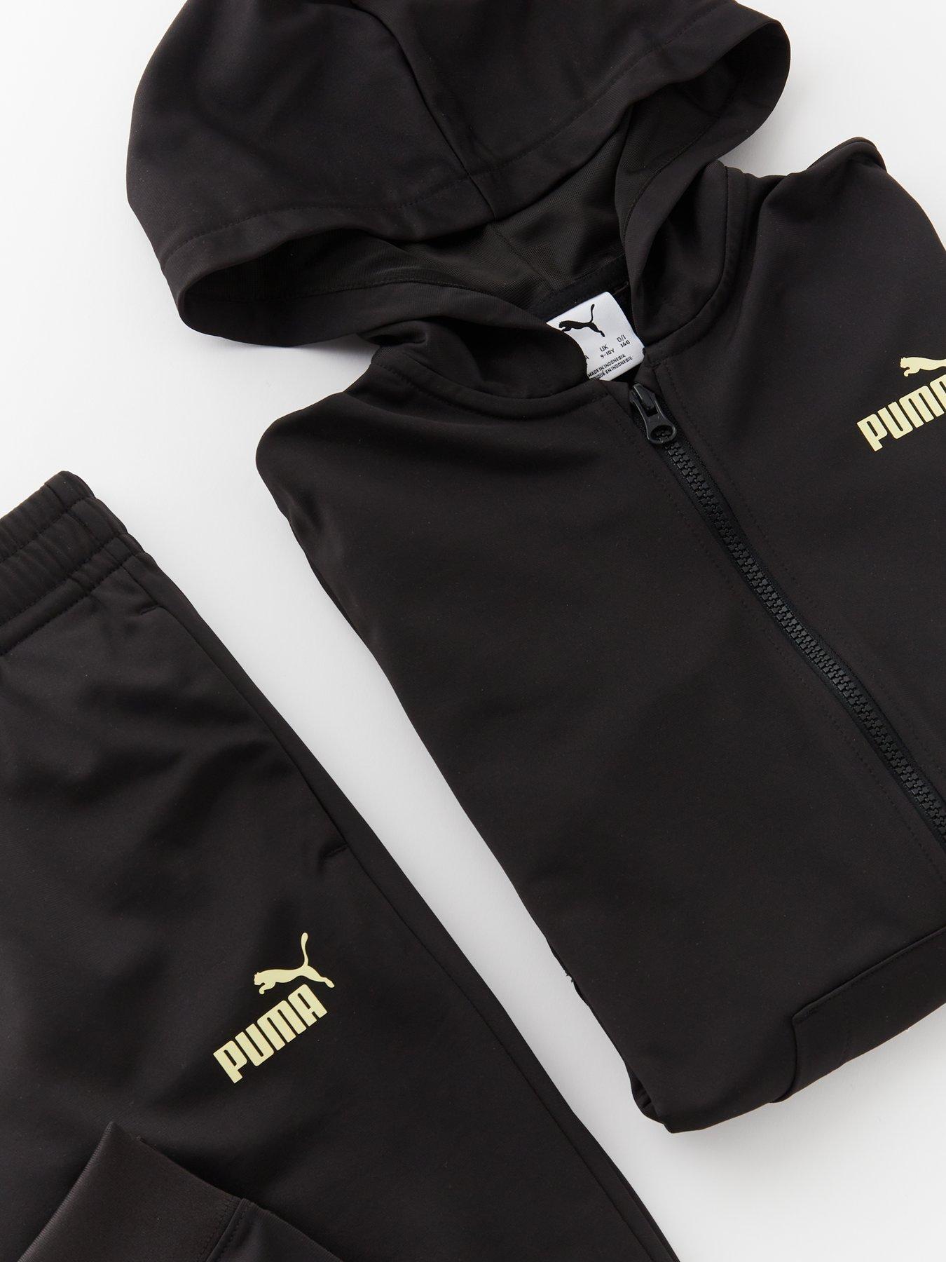 Image 4 of 4 of Puma Junior Boys Hooded Full-Zip Poly Suit B - Black