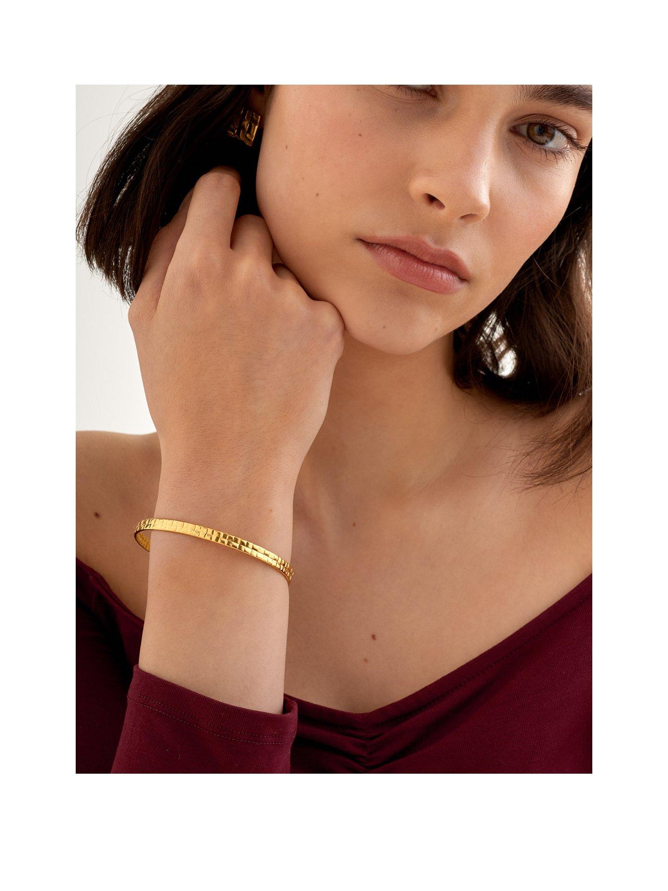 katie-loxton-tala-woven-bangle-gold-coated-6cm-x-7cmfront