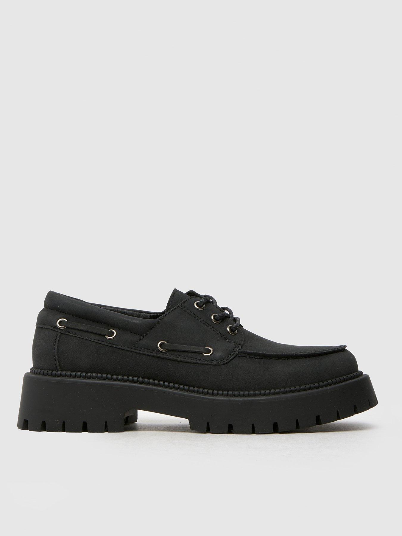 Schuh Lowen Chunky Lace Up Boat Shoe - Black