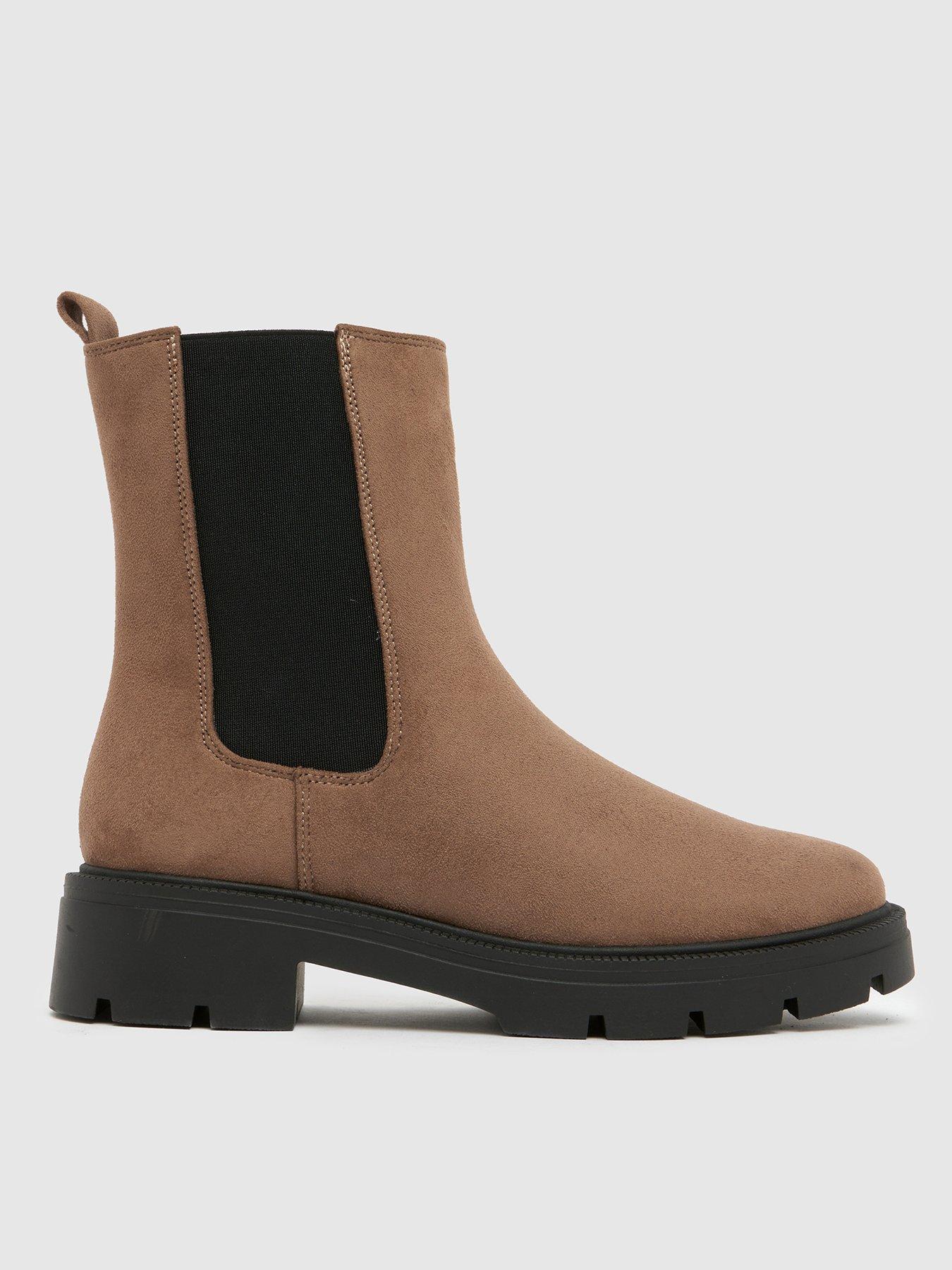 Image 1 of 4 of Schuh Abbie Chunky Chelsea Boot - Light Grey
