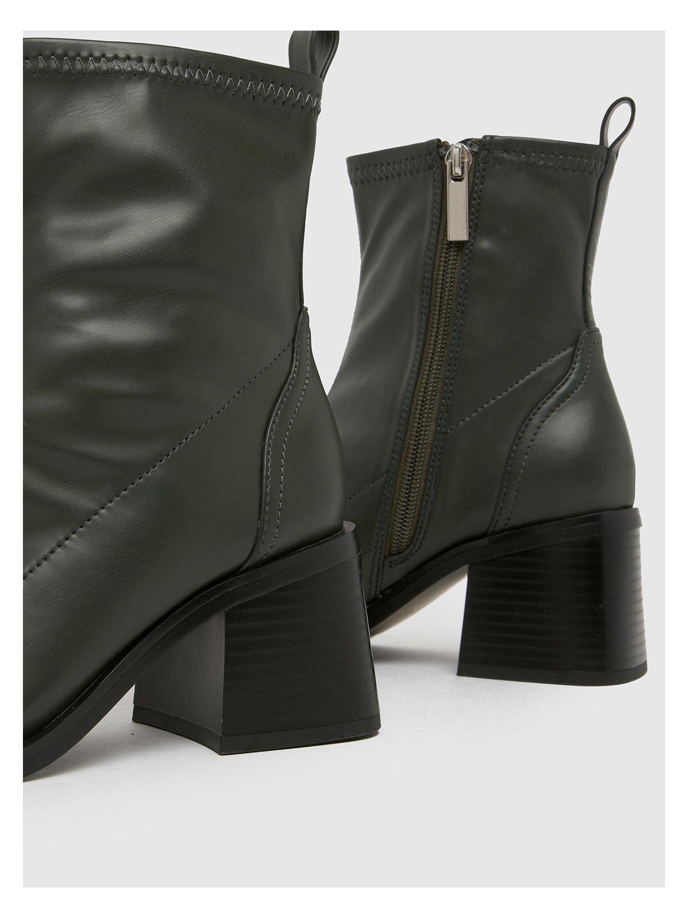 schuh-wide-fit-brie-sock-boot-dark-greenoutfit