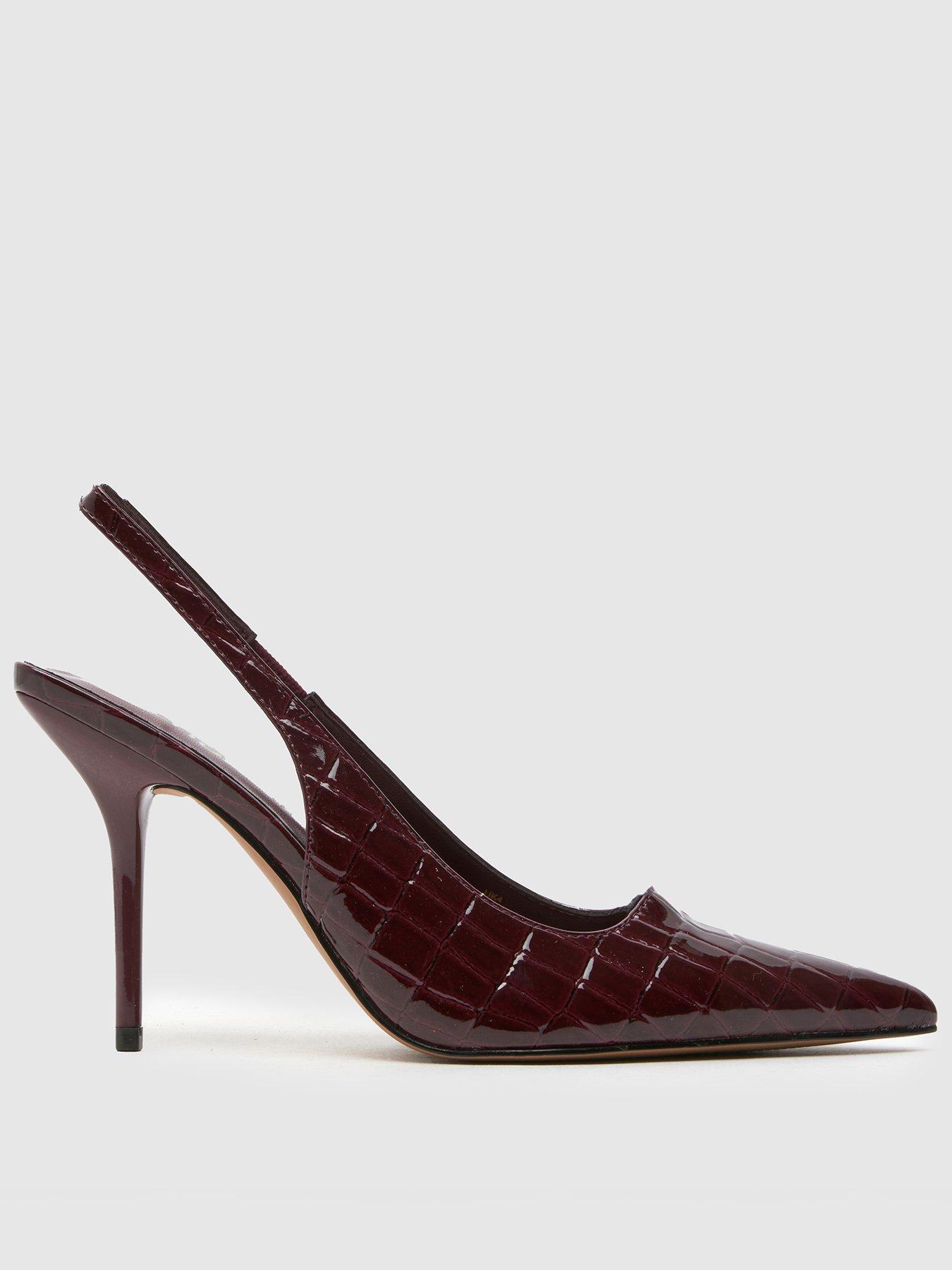 Schuh Sade Heeled Sling Back Court Shoe - Burgundy