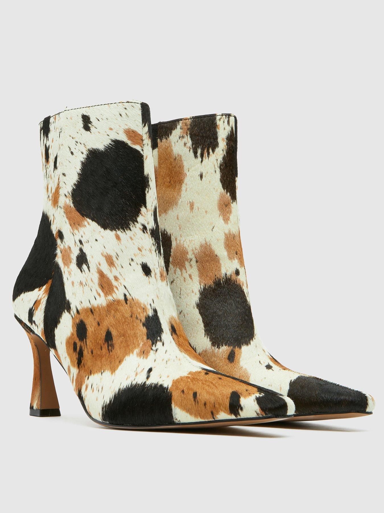 Image 2 of 4 of Schuh Bambi Leather Point Heeled Boot - Print