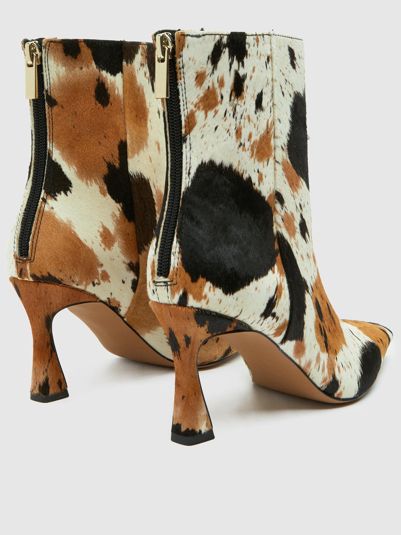 Image 3 of 4 of Schuh Bambi Leather Point Heeled Boot - Print