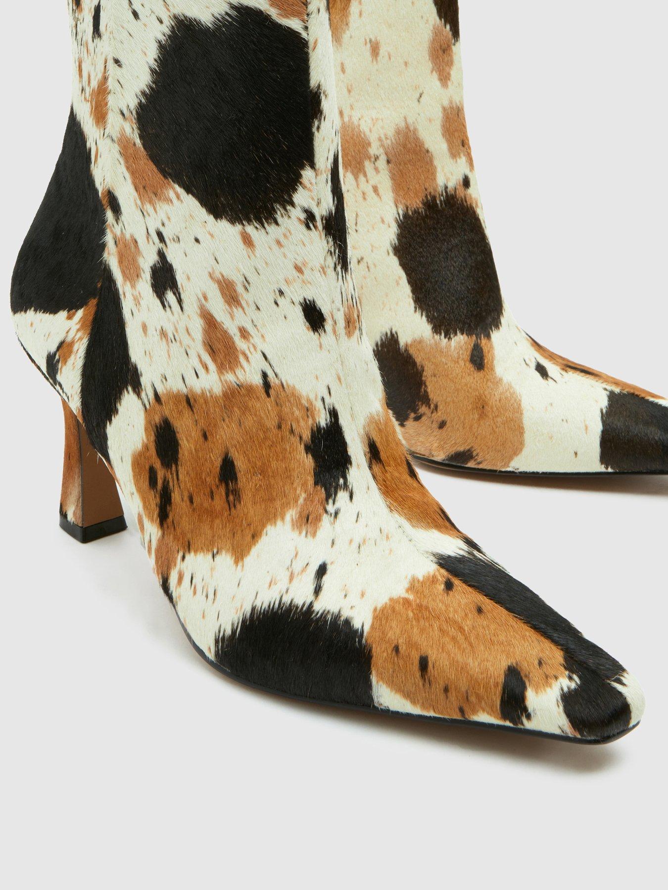 Image 4 of 4 of Schuh Bambi Leather Point Heeled Boot - Print