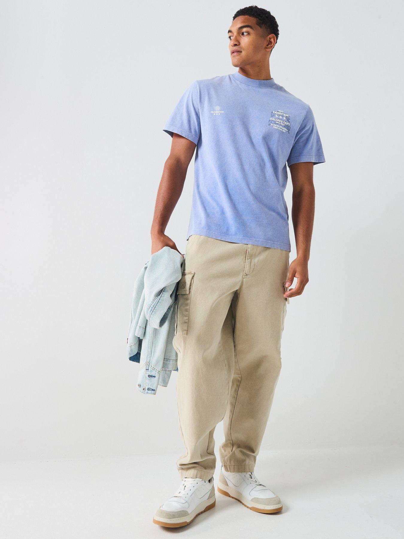 Image 3 of 6 of River Island Archive Dept Back Graphic T-Shirt - Light Blue