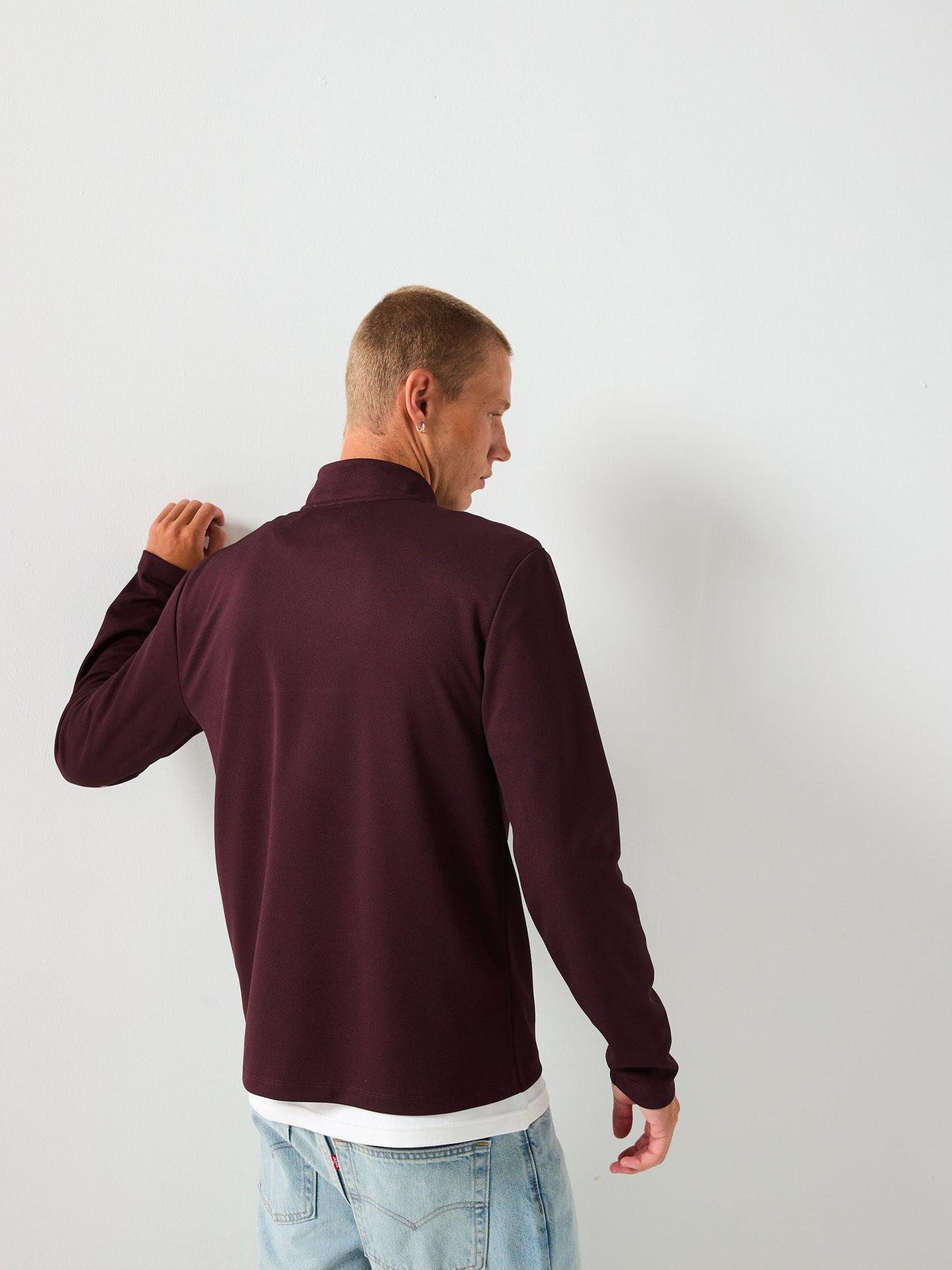 river-island-slim-fit-pique-half-zip-sweat-dark-redstillFront
