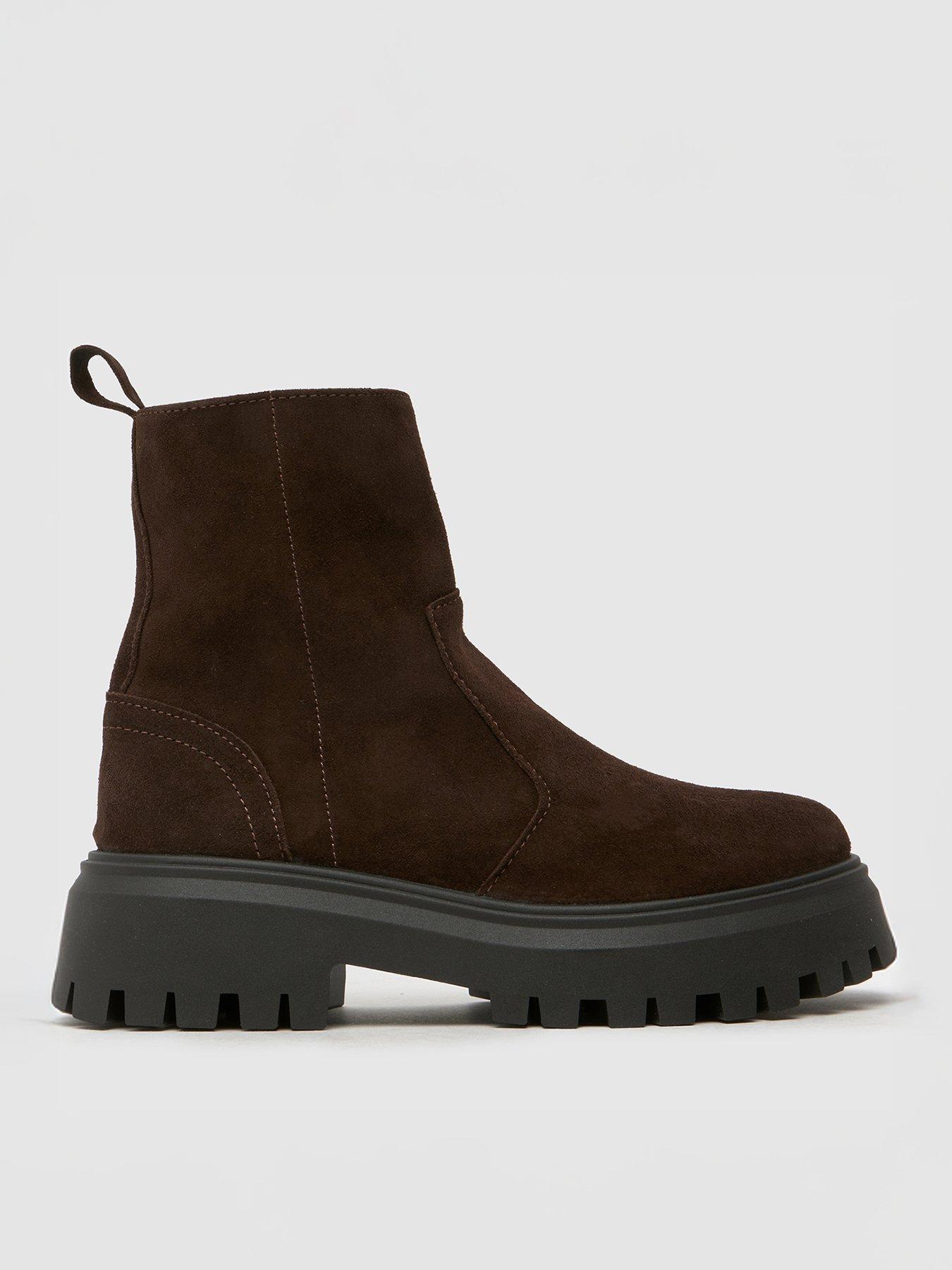 Schuh Ander Chunky Suede Boot - Brown