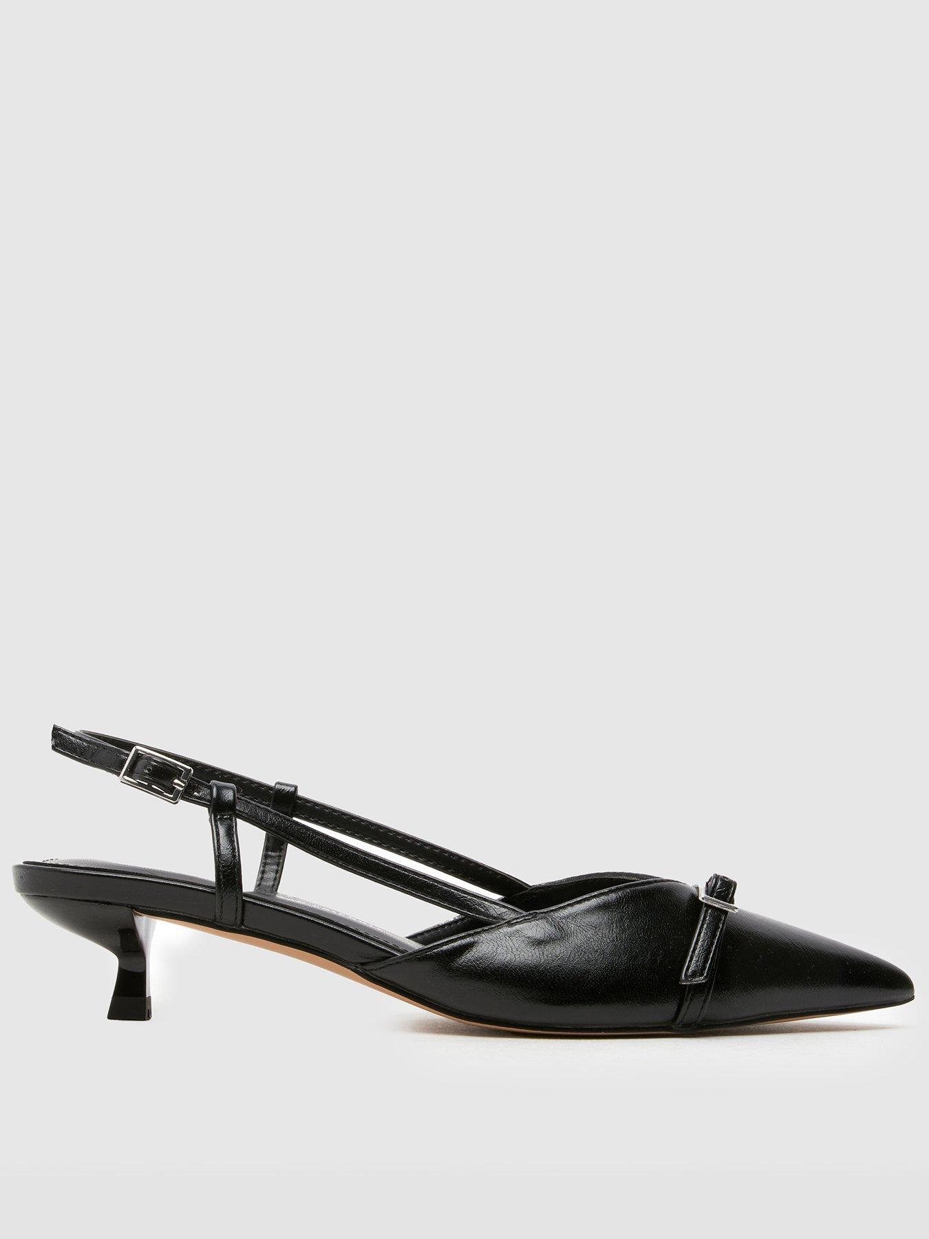 Schuh Sybill Kitten Heel Buckle Point - Black