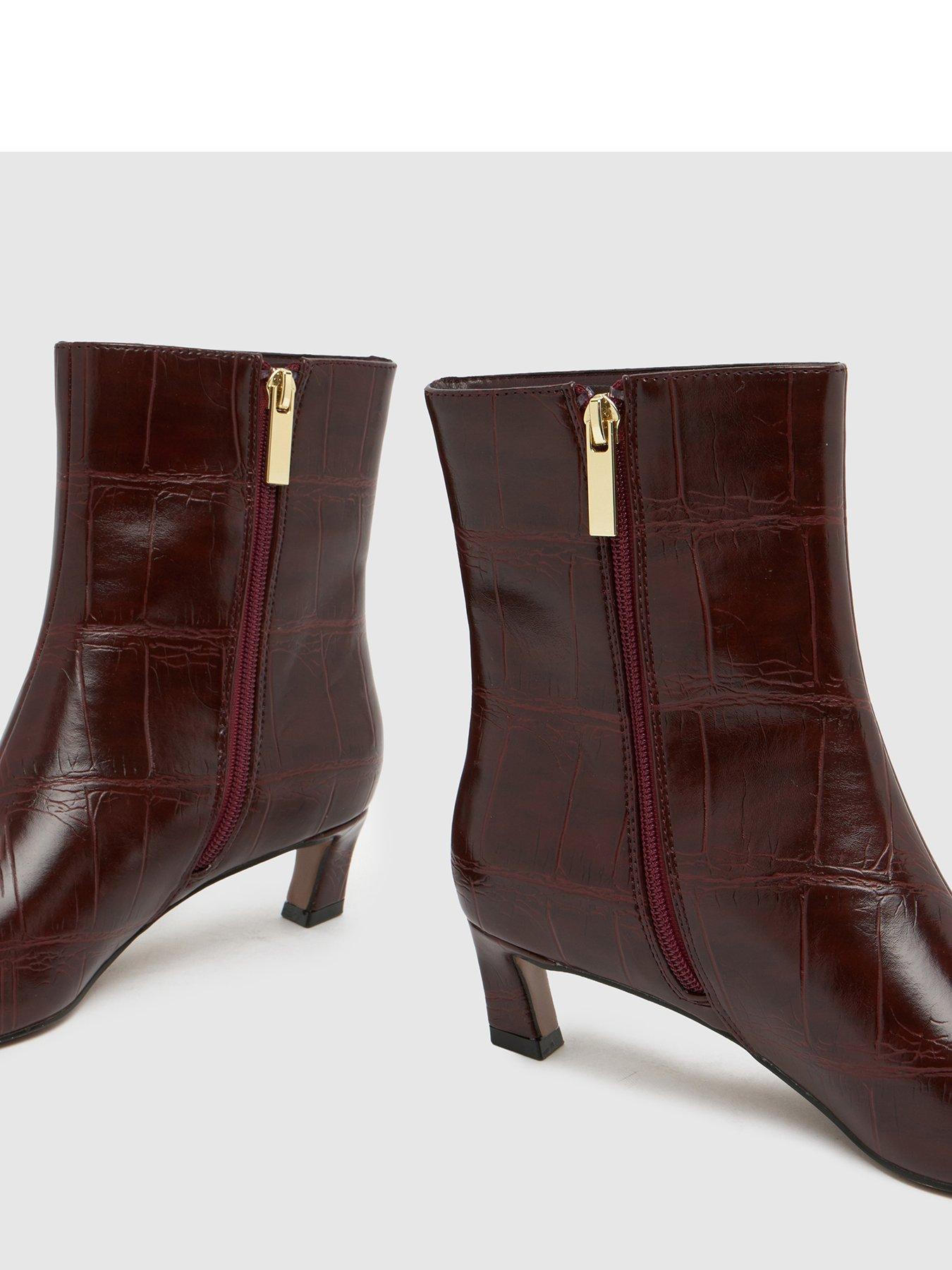 Image 4 of 4 of Schuh Bexley Kitten Heel Boot - Red