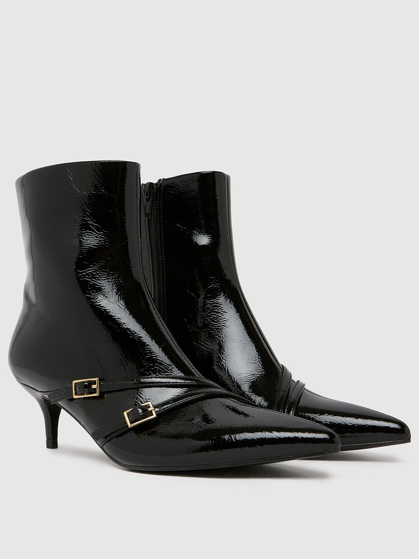 Image 2 of 4 of Schuh Beckett Buckle Kitten Boots - Black