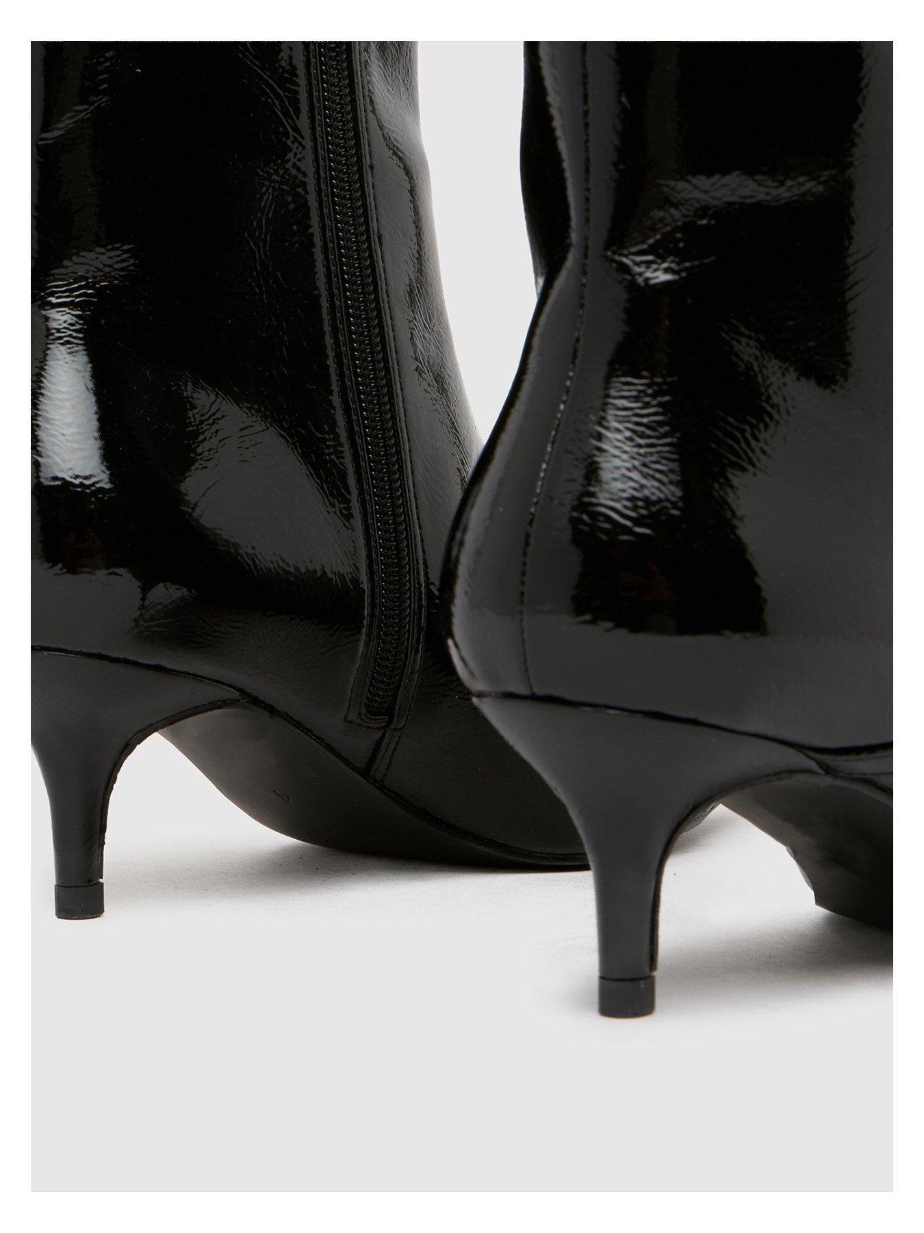 Image 4 of 4 of Schuh Beckett Buckle Kitten Boots - Black