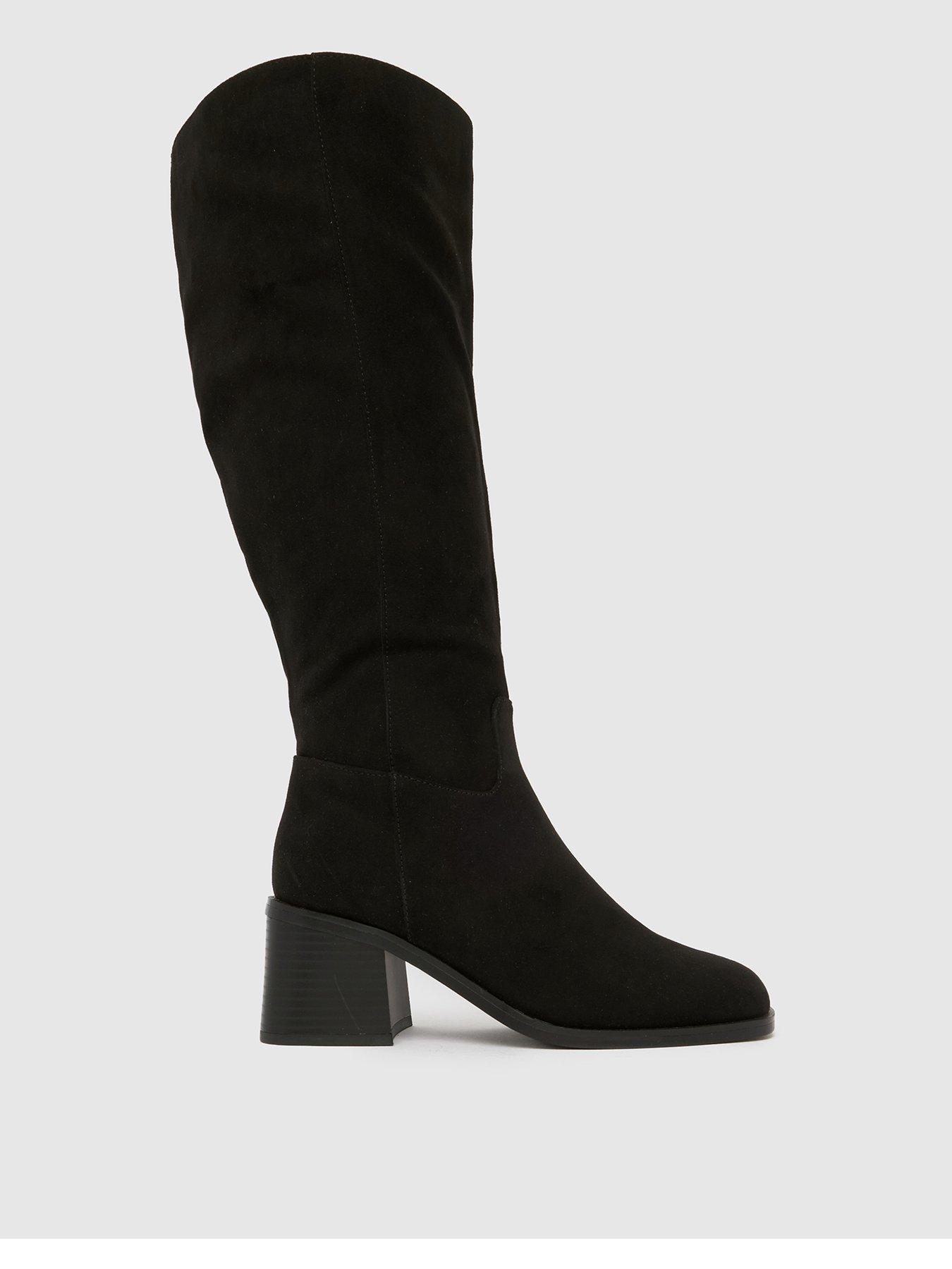 schuh-wide-fit-dot-block-heel-boots-black