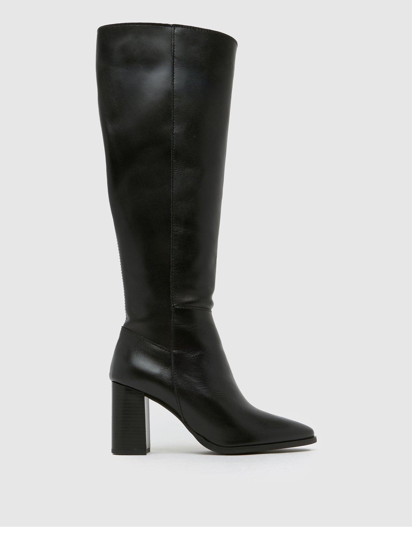 Image 1 of 4 of Schuh Dami Leather Knee High Boot - Black