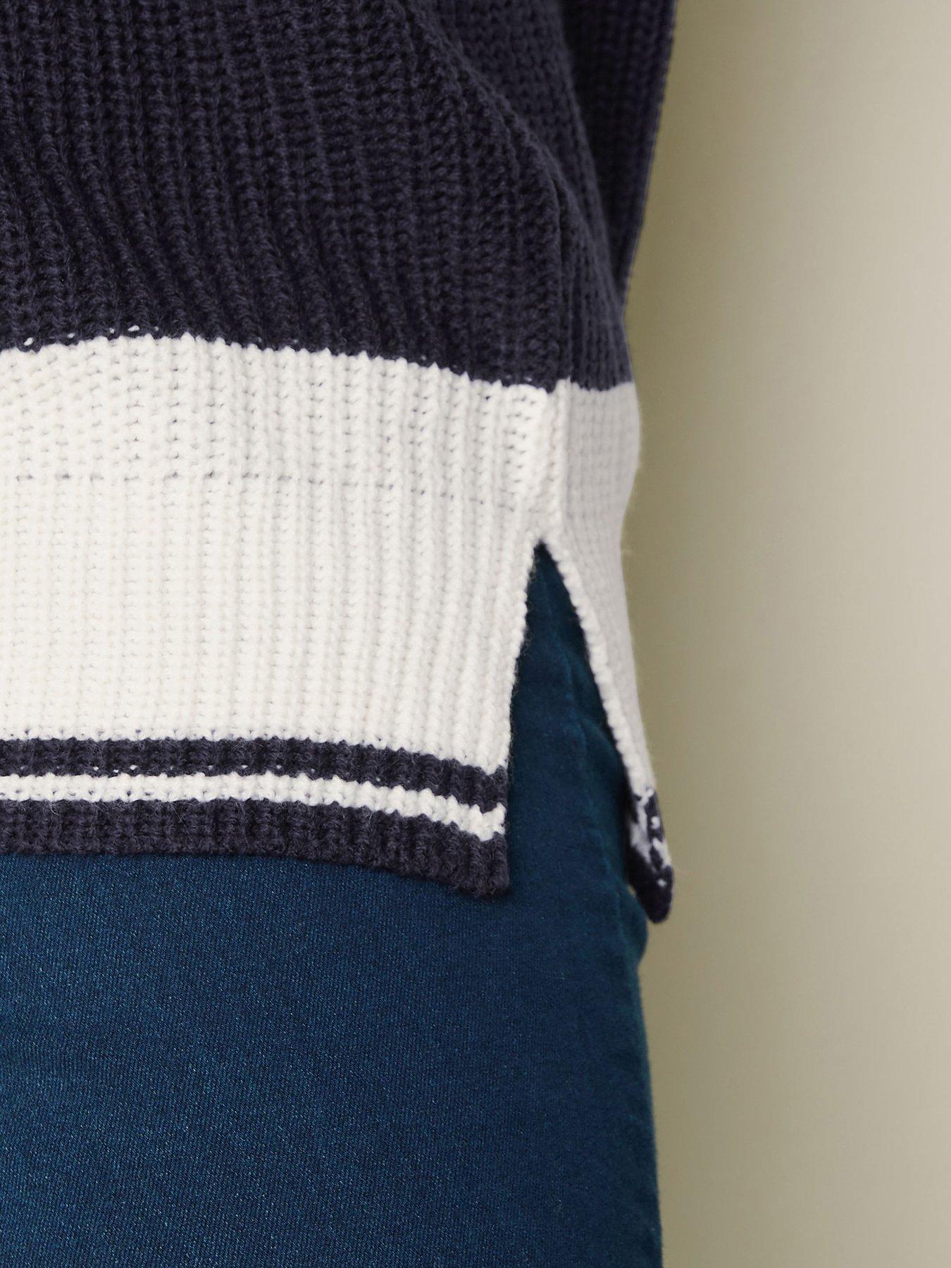 Image 5 of 6 of Yours Curve Drop Shoulder Stripe Jumper - Blue