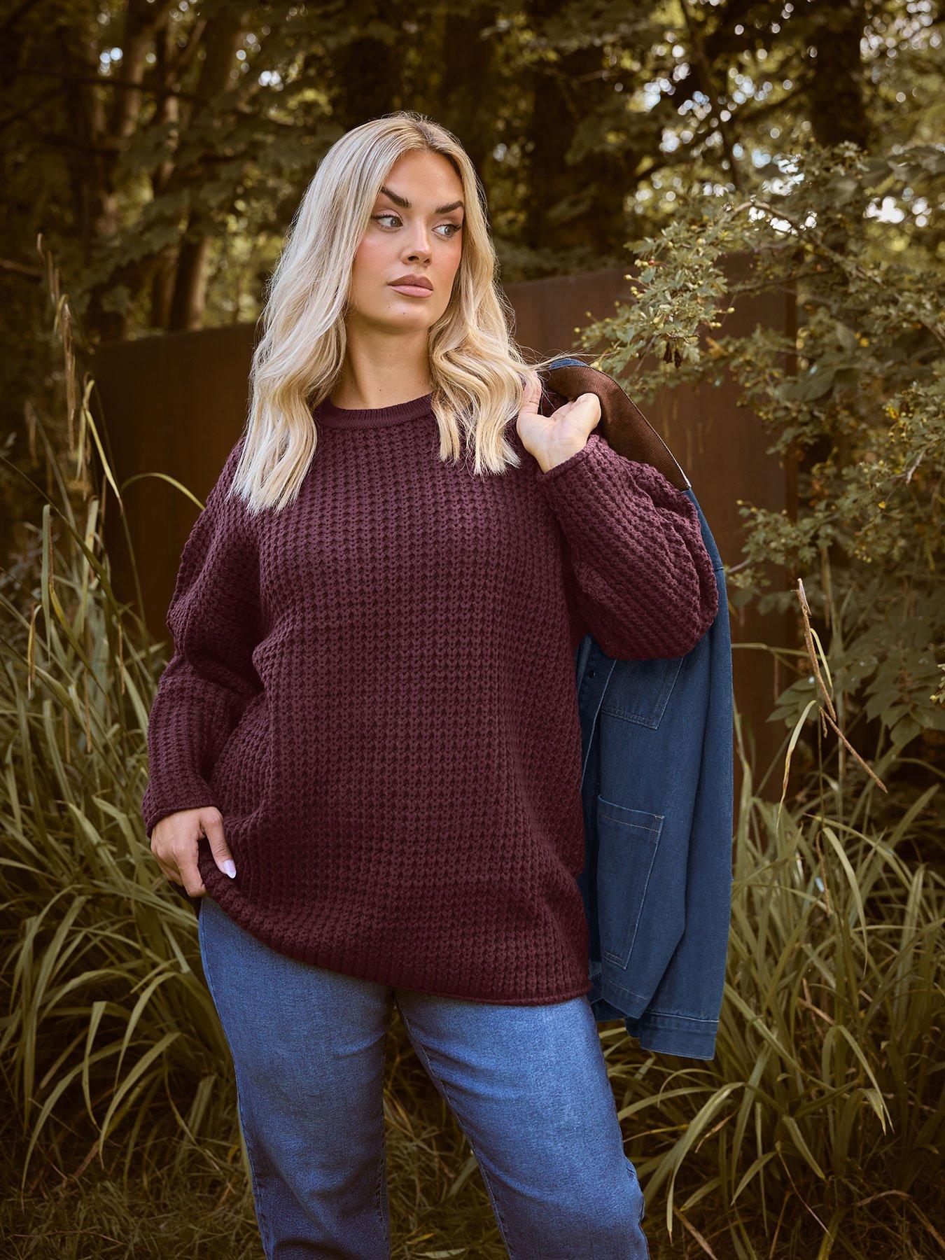 yours-curve-waffle-jumper-red