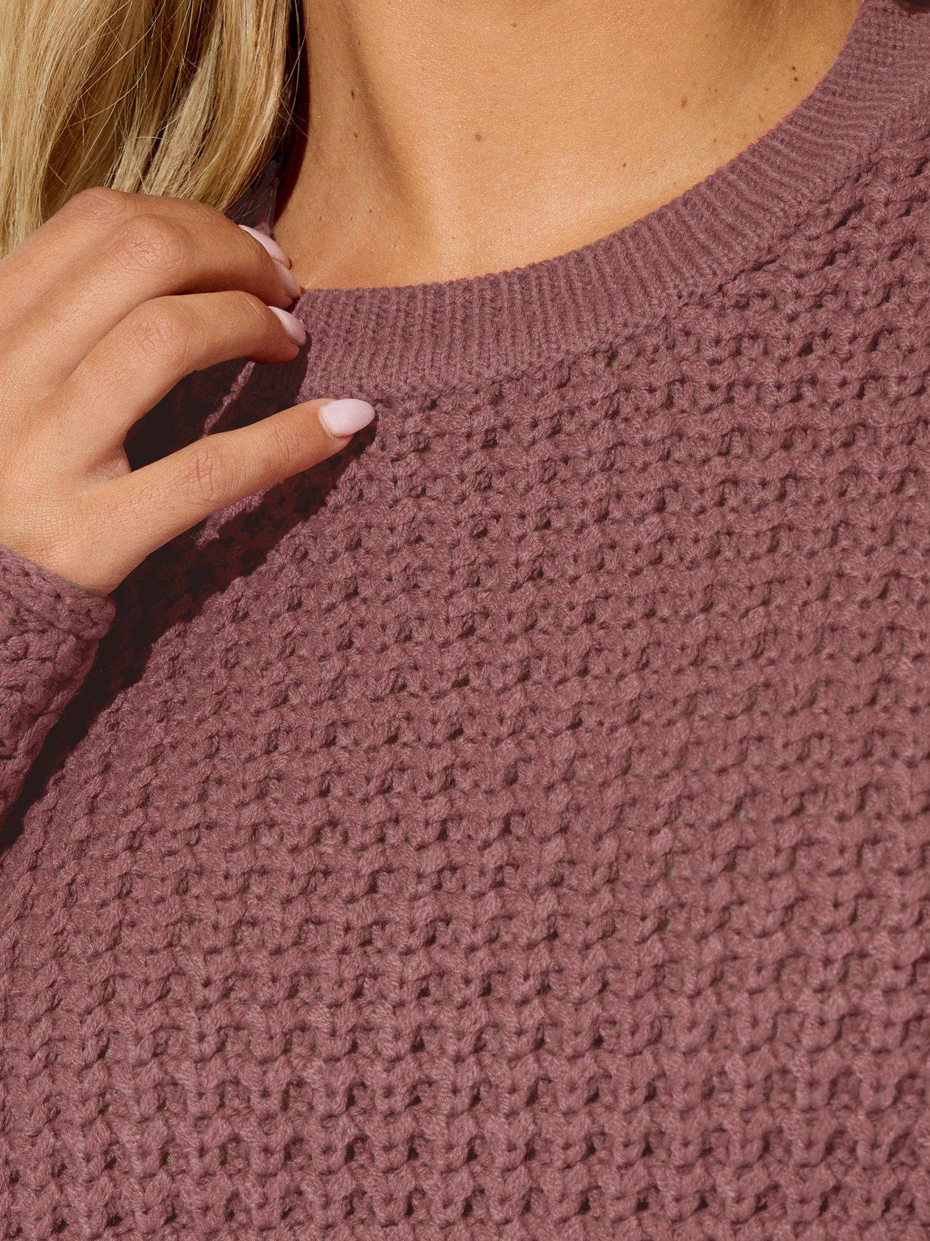 yours-curve-waffle-jumper-pinkoutfit