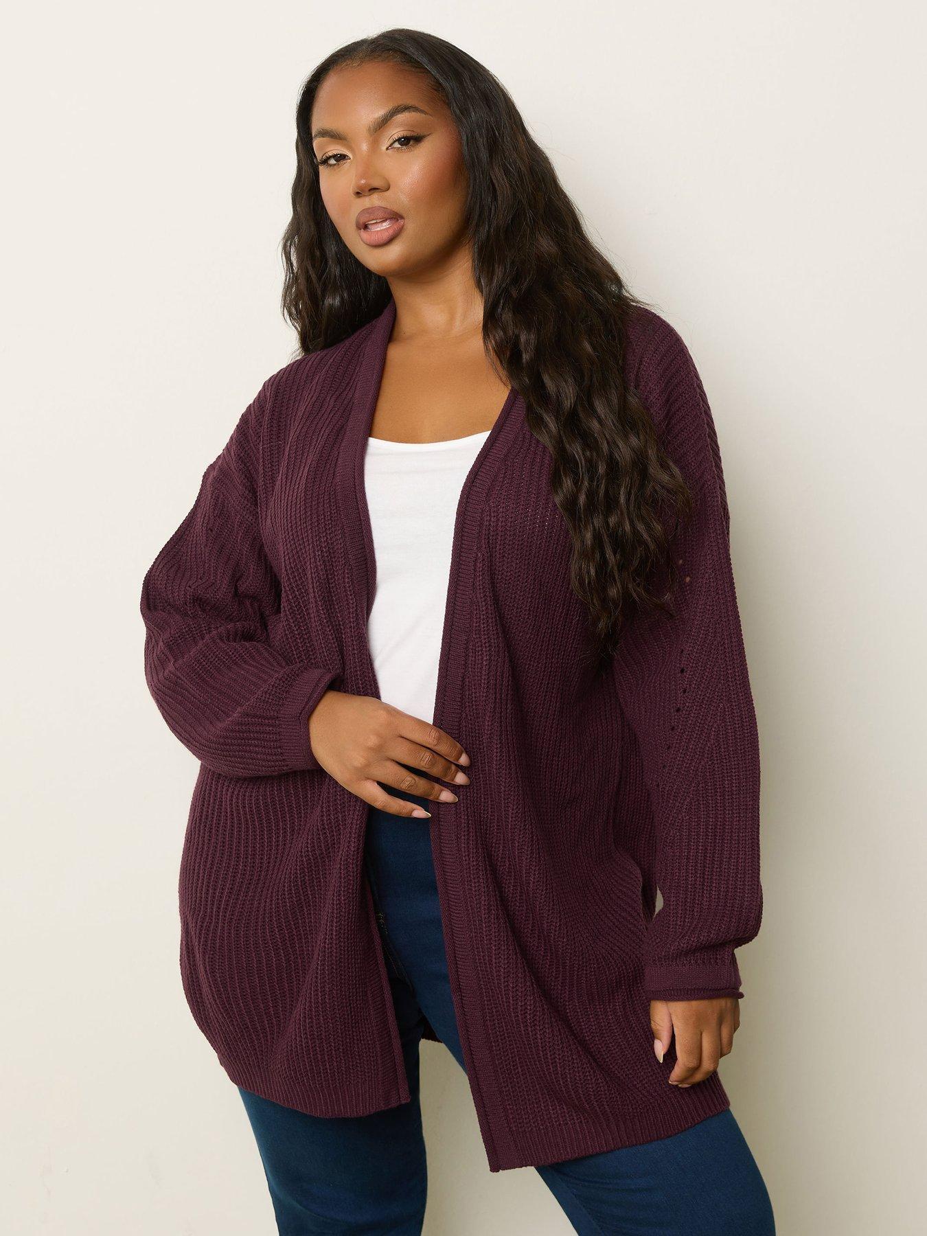 yours-curve-knitted-cardigan-purple