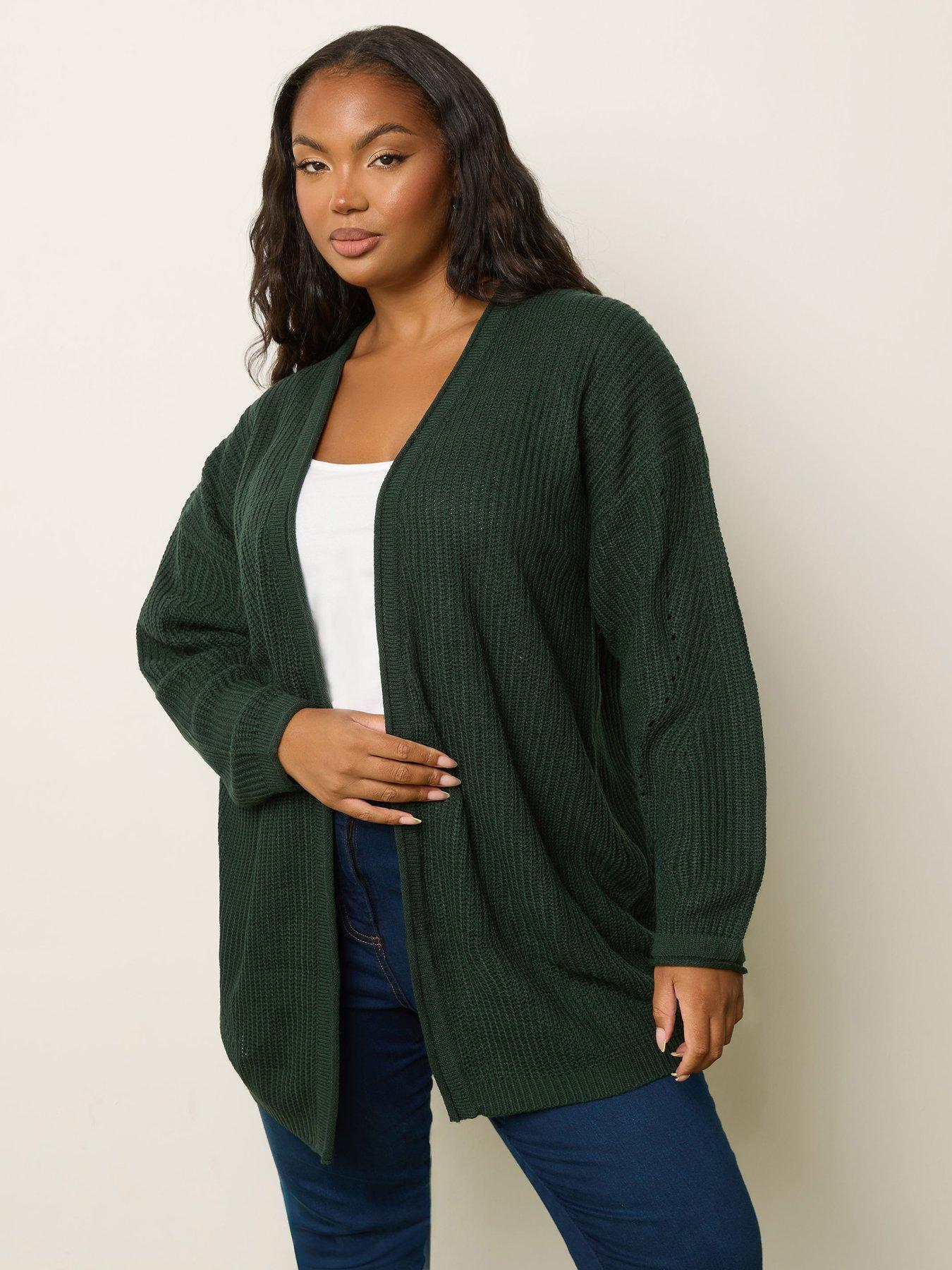 Yours Curve Cardigan - Green