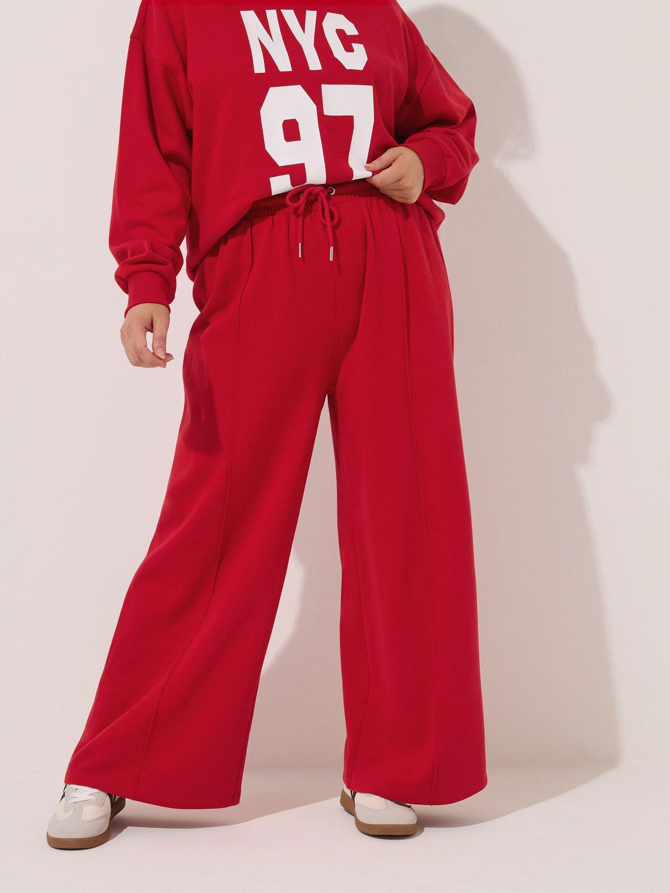yours-curve-wide-leg-joggers-red
