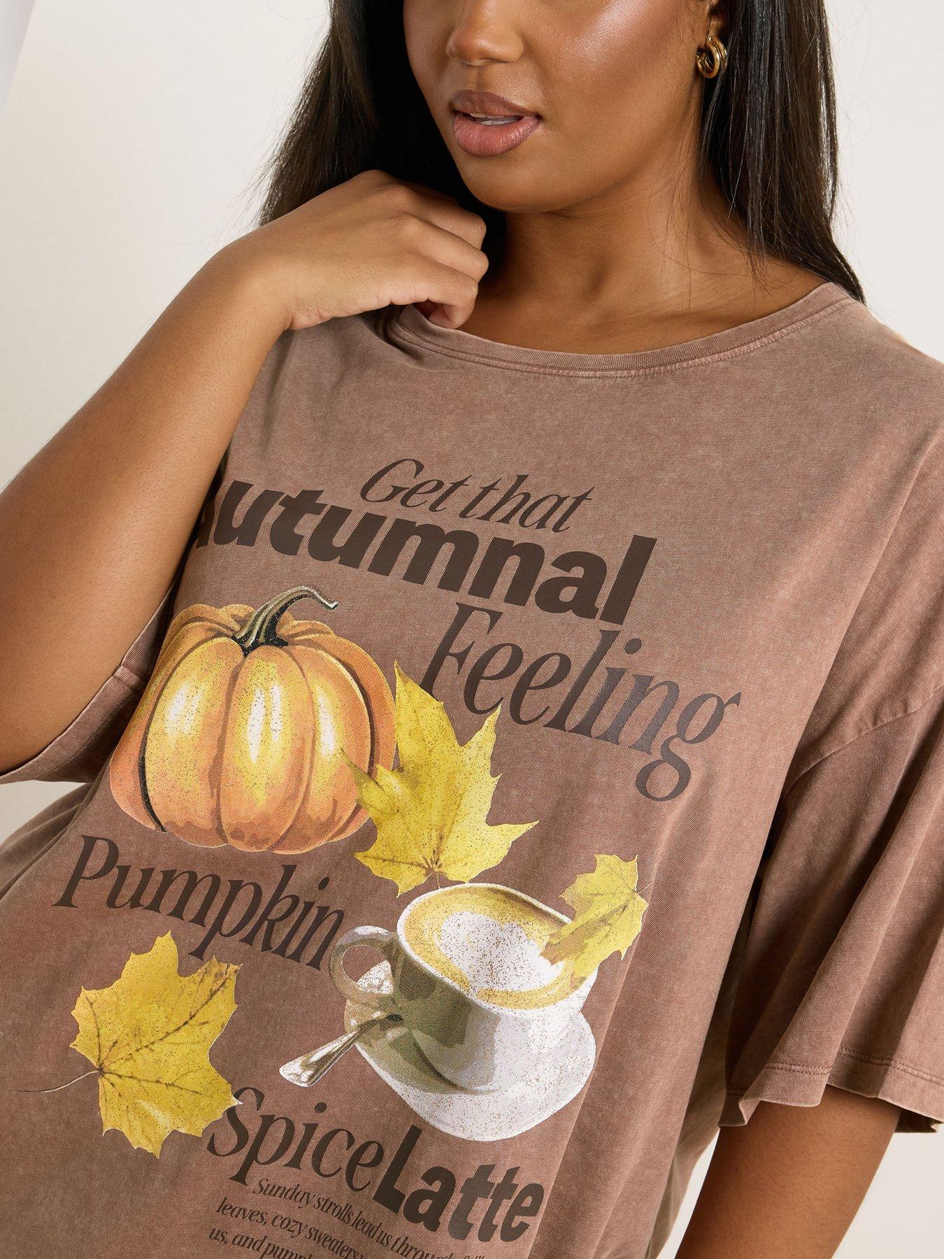 yours-curve-placement-print-relaxed-t-shirt-brownoutfit