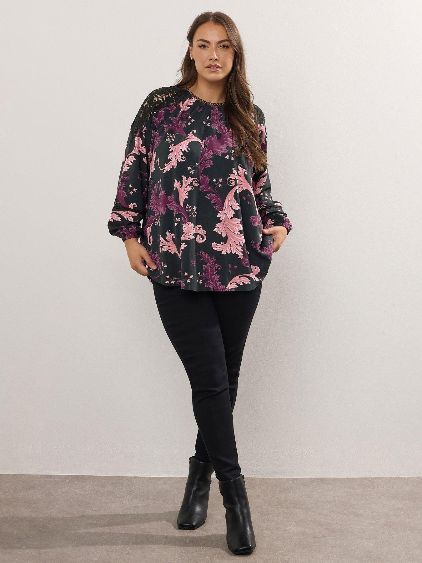 yours-curve-lace-raglan-blouse-blackback