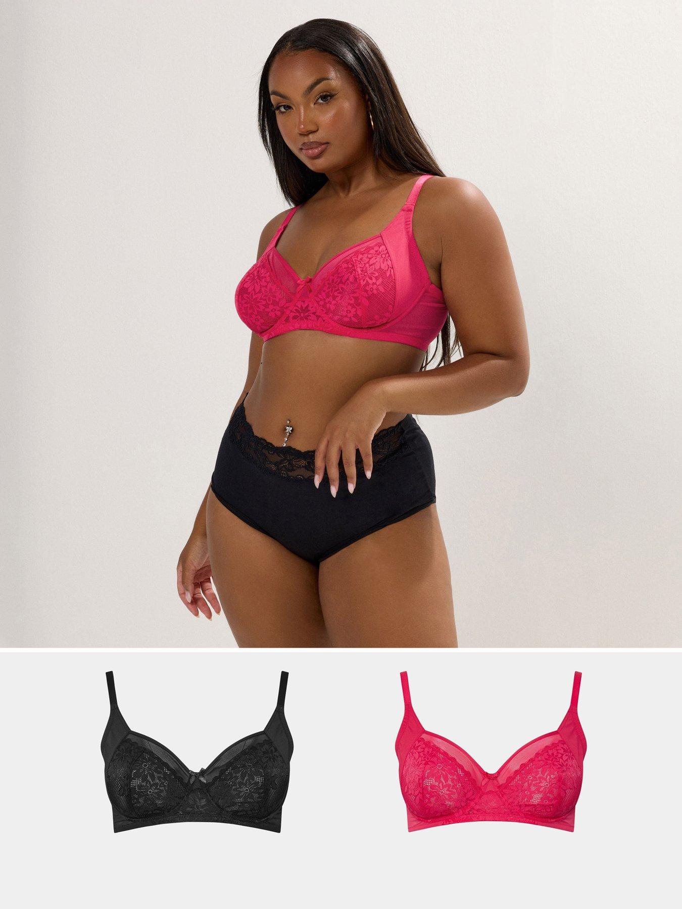 yours-2-pack-underwire-bra-pinkblackfront