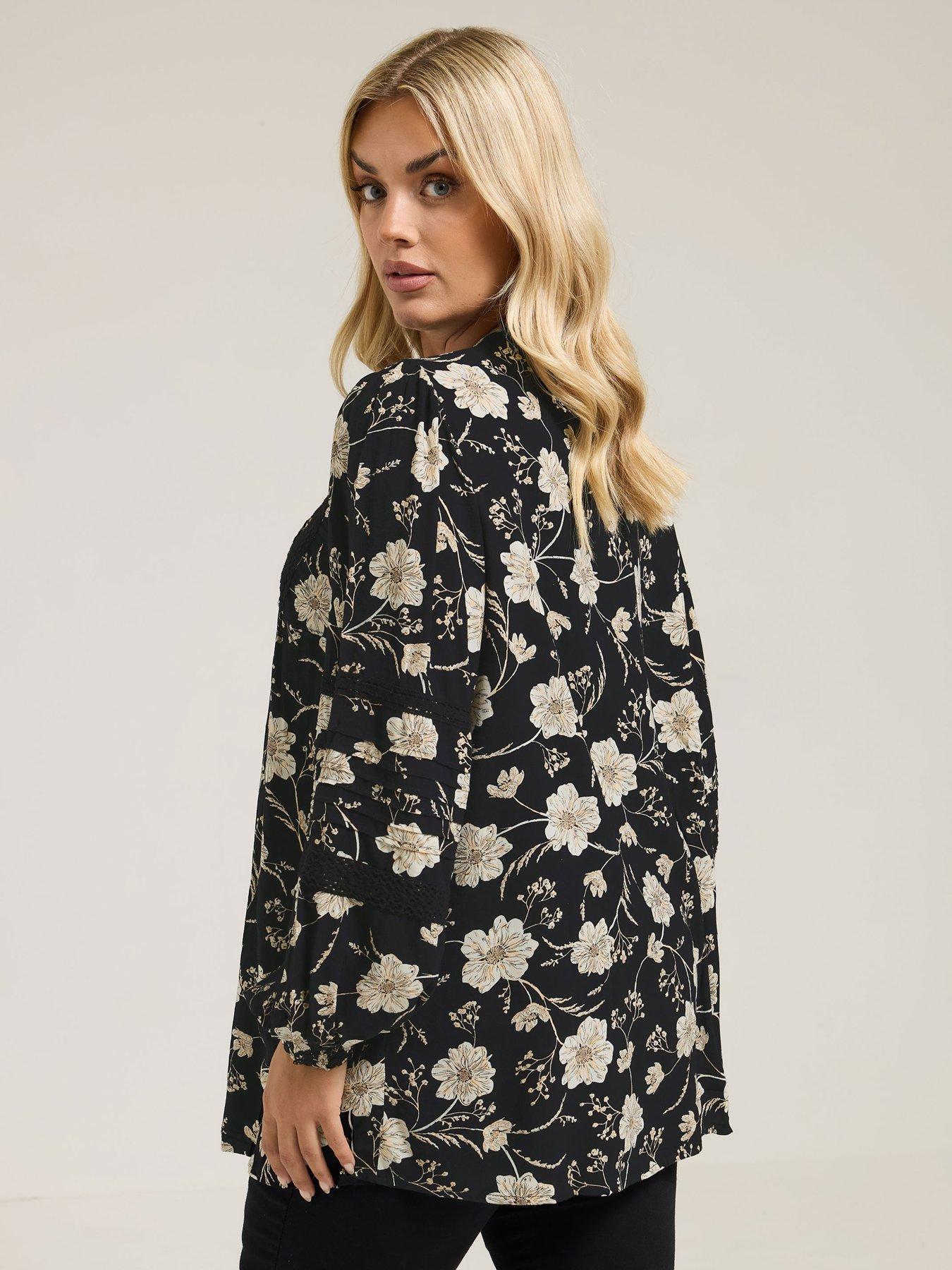 yours-curve-long-sleeve-floral-blouse-blackstillFront