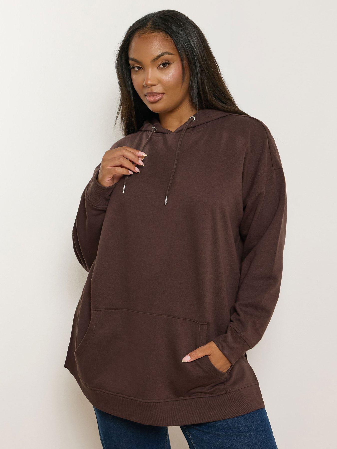 Yours Curve Hoodie - Brown