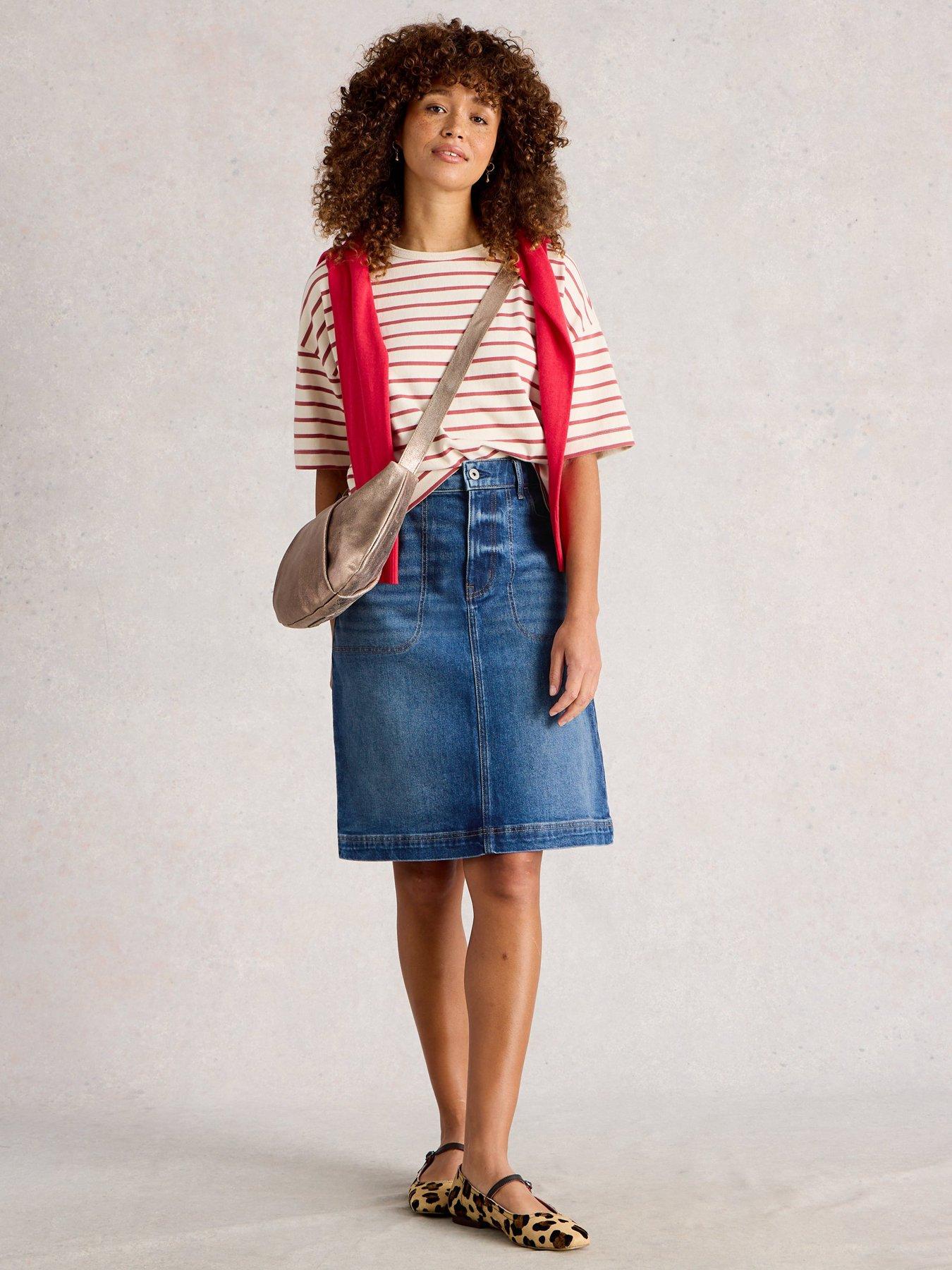 Image 3 of 6 of White Stuff Tia Denim Skirt - Blue