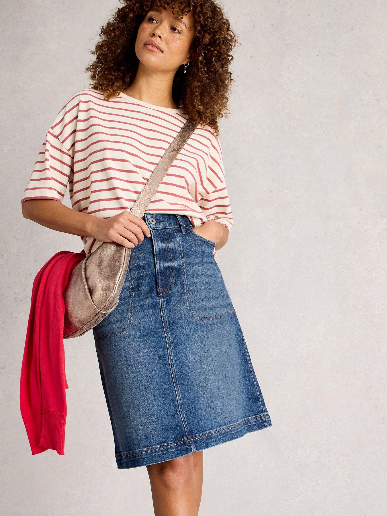 Image 4 of 6 of White Stuff Tia Denim Skirt - Blue