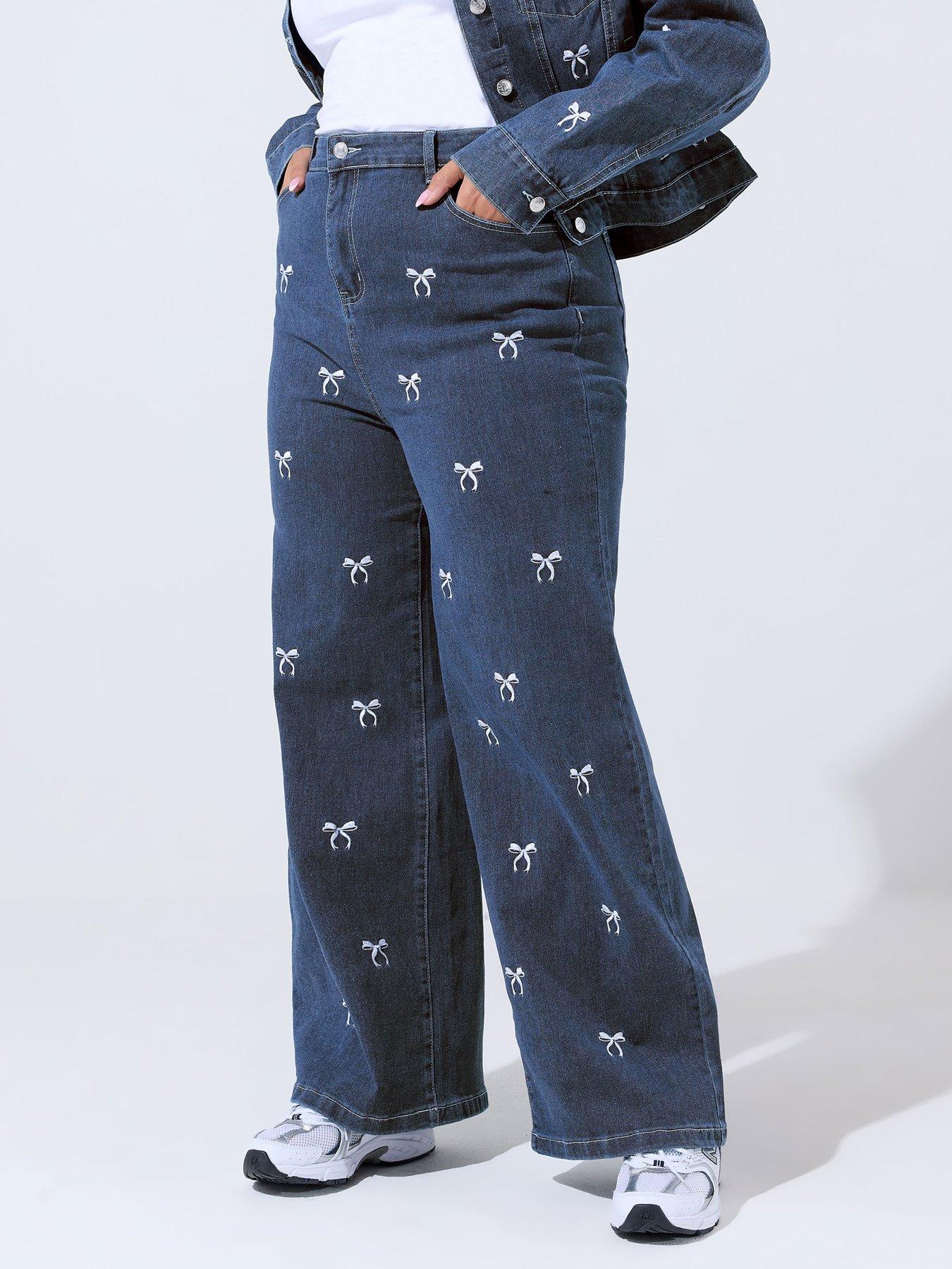 yours-curve-bow-jeans-blue
