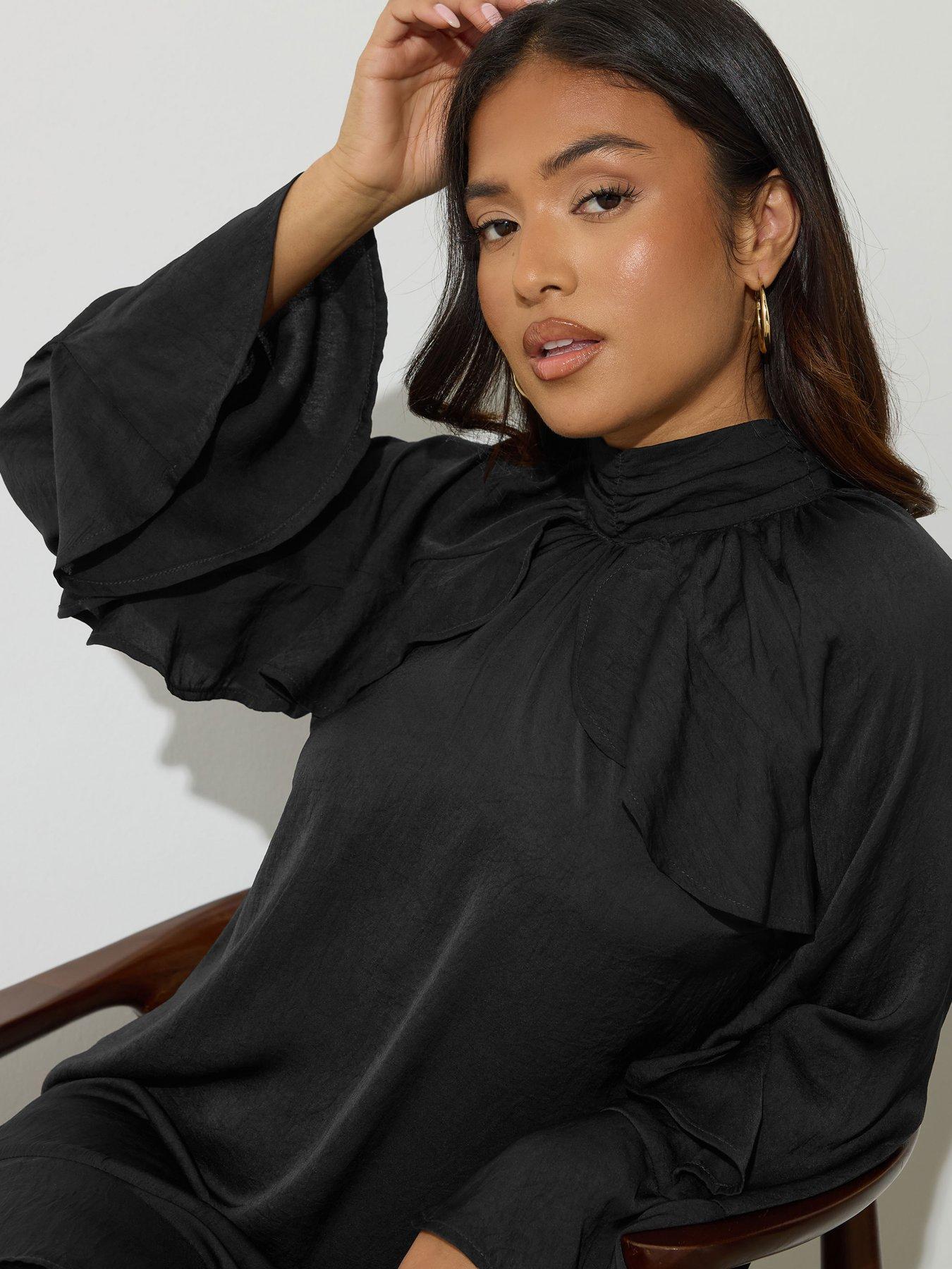 pixiegirl-petite-satin-frill-smock-dress-blackoutfit