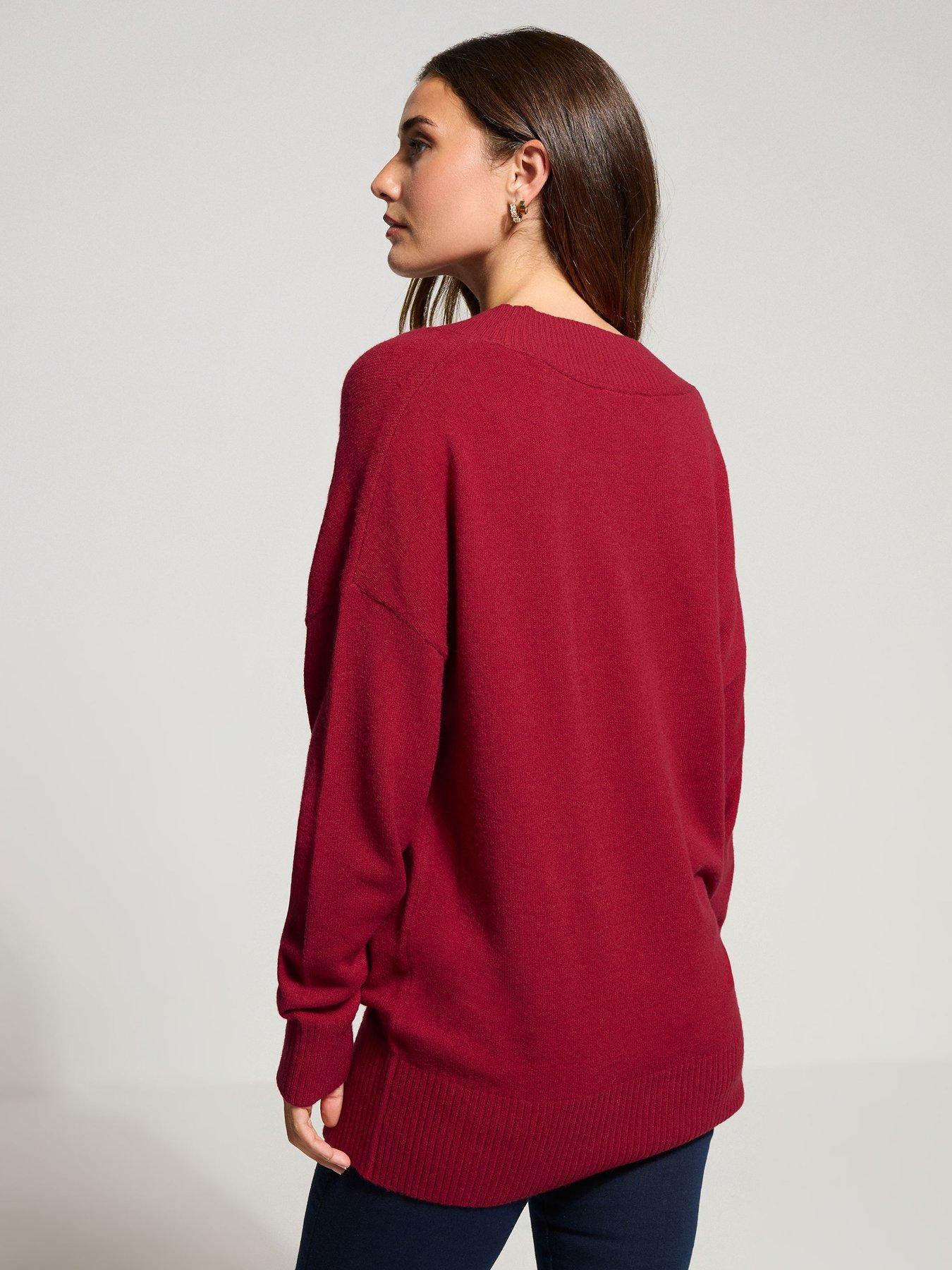 long-tall-sally-v-neck-jumper-redstillFront