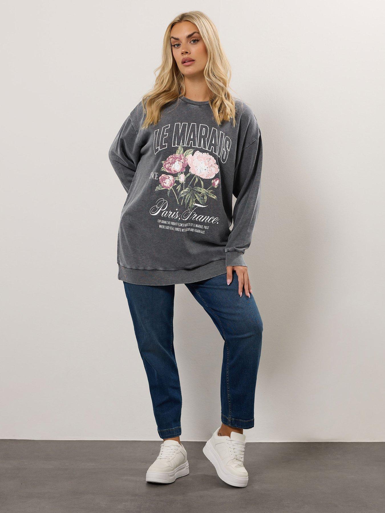 yours-curve-acid-wash-flower-sweatshirt-blackback