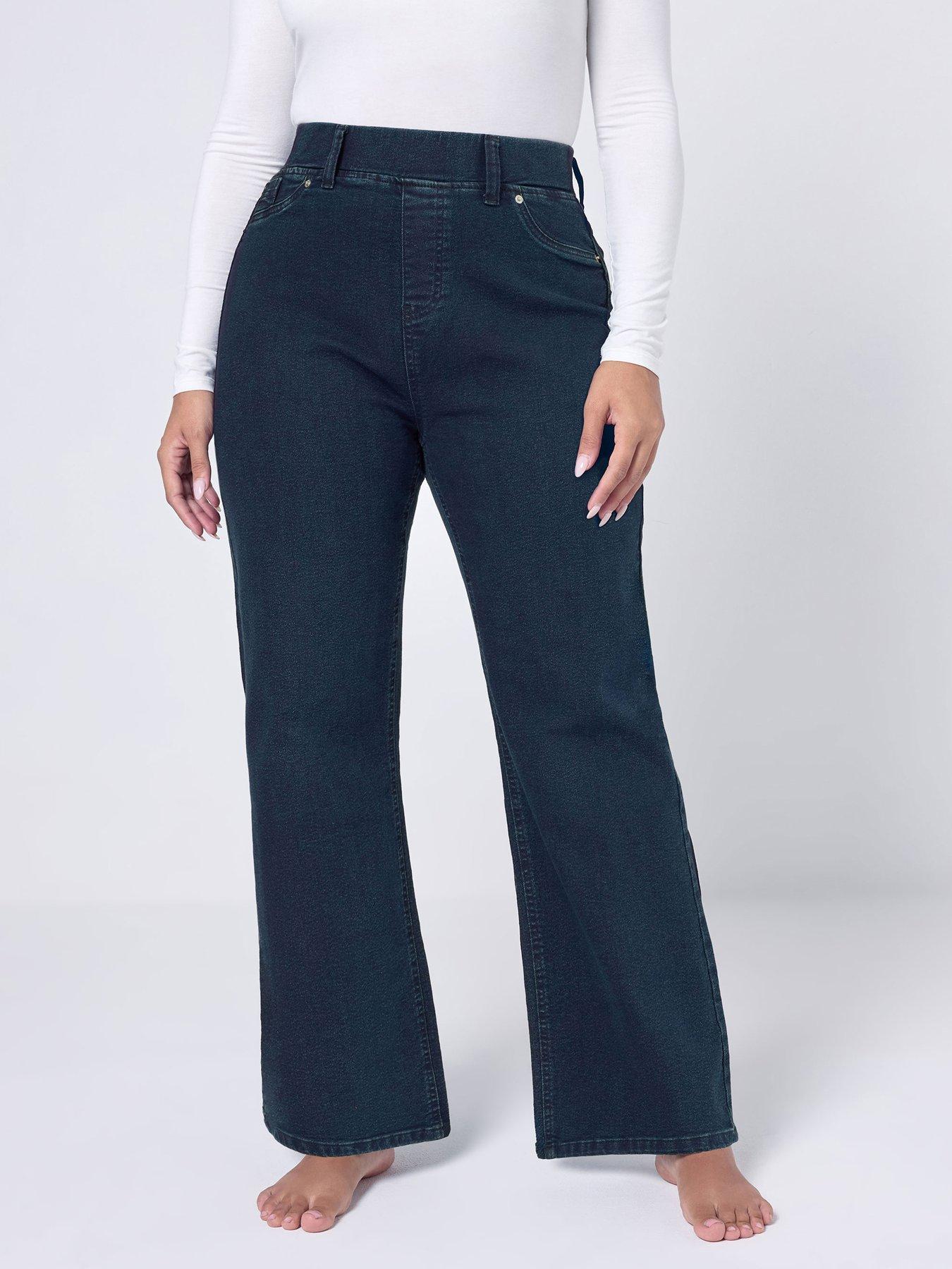 Yours Curve Wide Leg Jegging - Blue