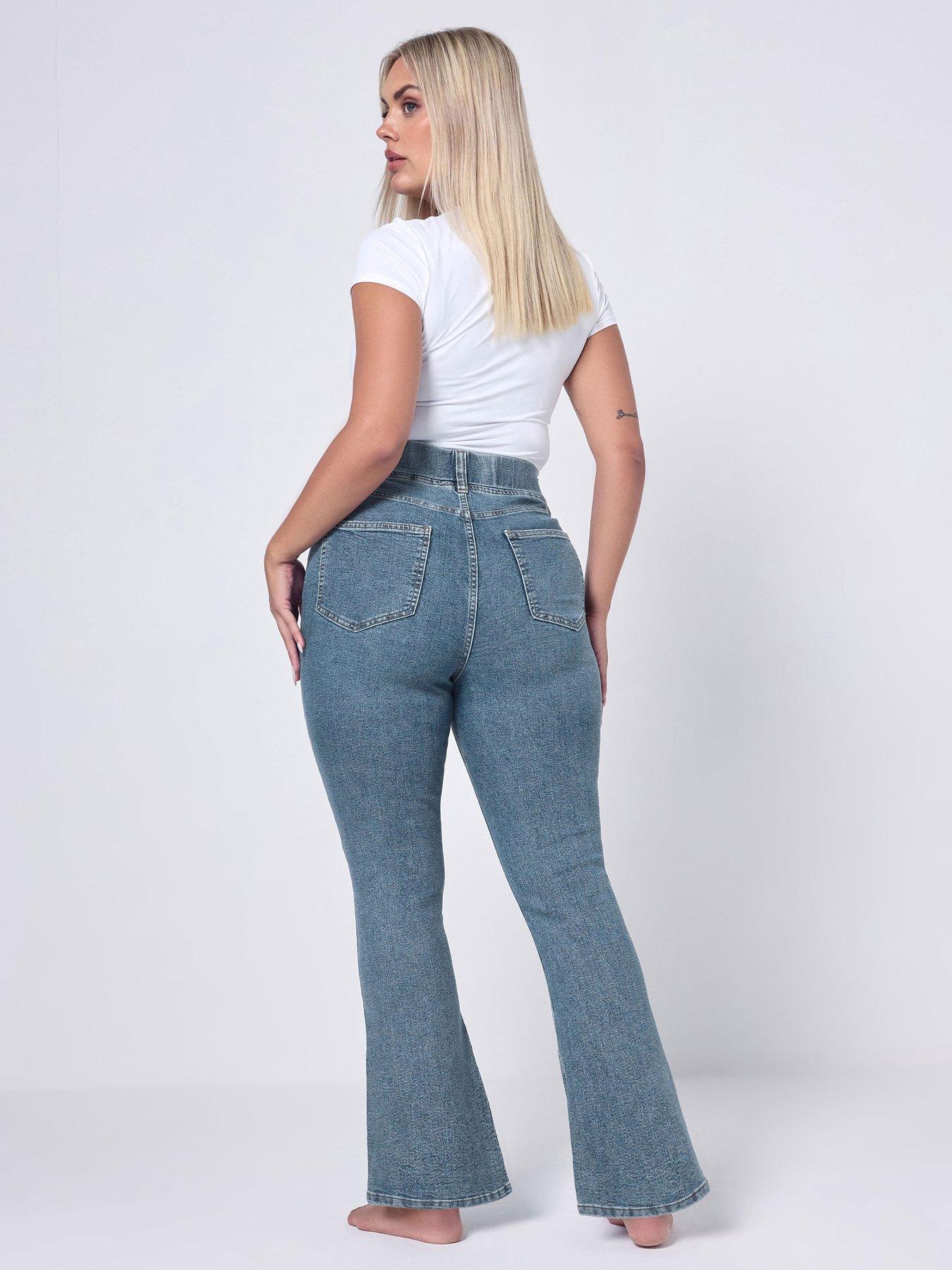 Image 2 of 4 of Yours Curve Flare Jegging - Blue